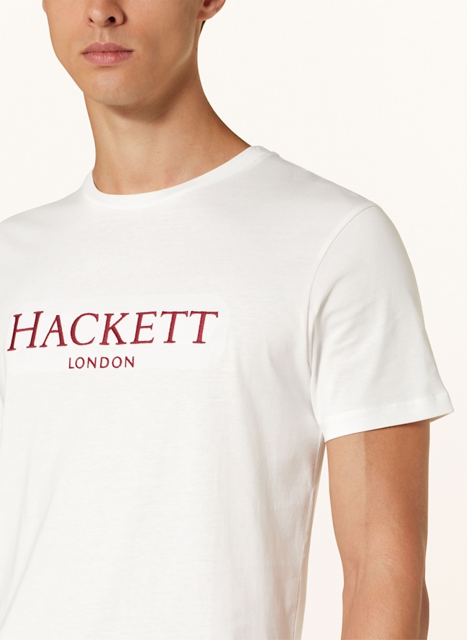 HACKETT LONDON T shirt in white dark red