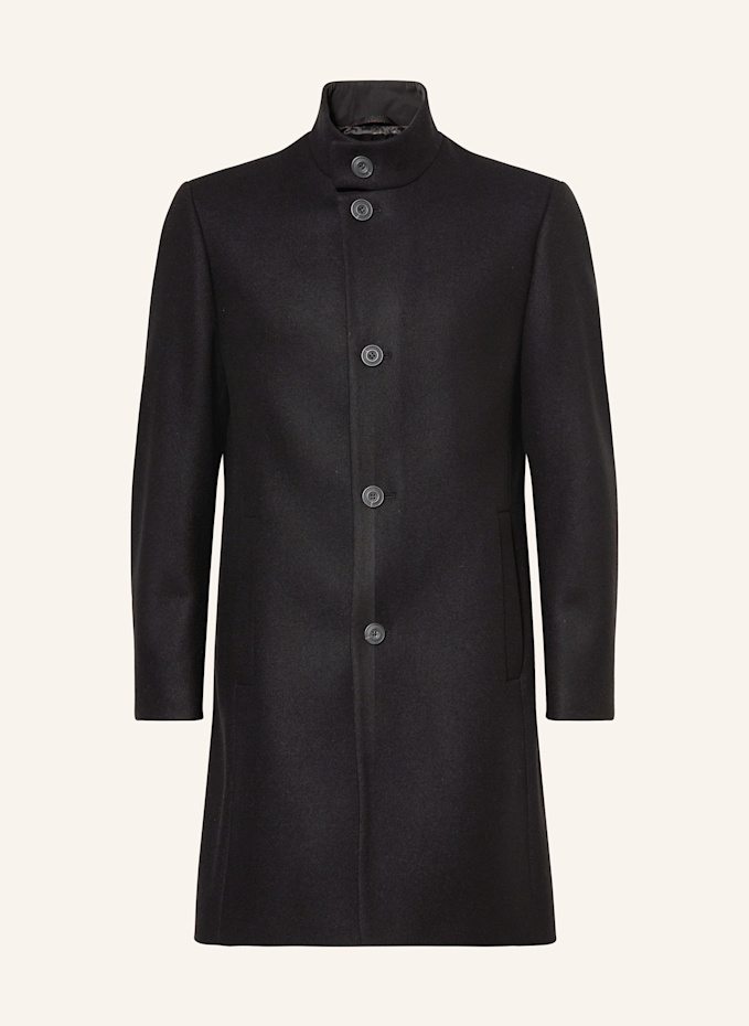 Charles Tyrwhitt Mens Wool Funnel Neck Coat Men's Stand Collar