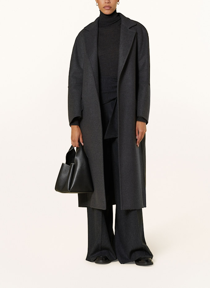 Max Mara ASBURGO wool coat with cashmere in dark gray