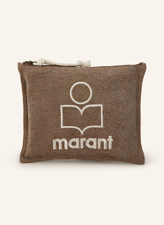 【送料&関税込】Isabel Marant Netia Logo Embroidered Clutch Isabel Marant Pochette Netia – Kaki Clair