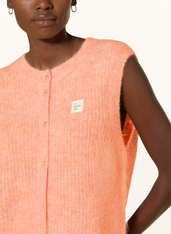 American Vintage Knit vest EAST with alpaca in salmon