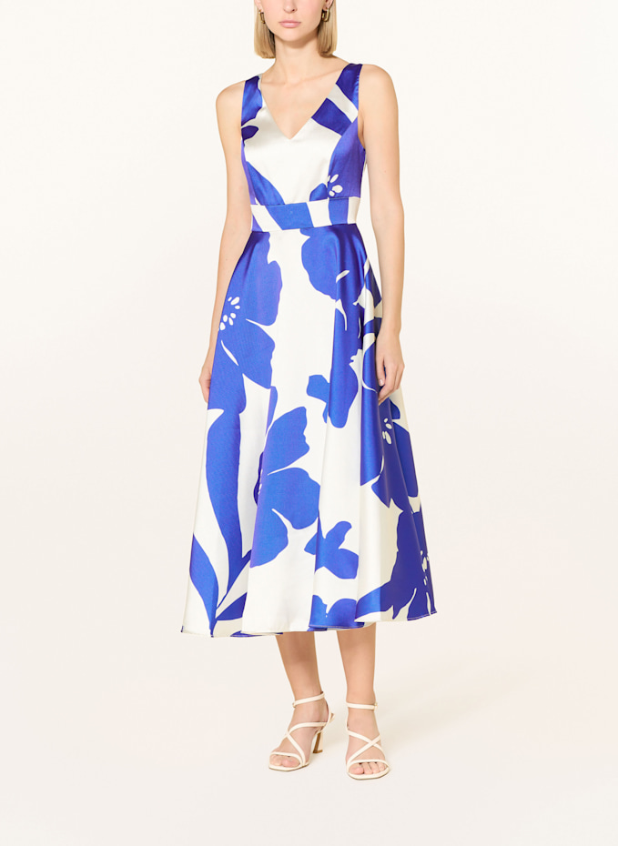 Phase Eight DELICIA dress in white/ blue