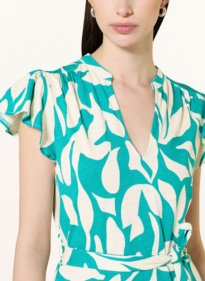 HOBBS Jersey dress NADINE in green/ ecru