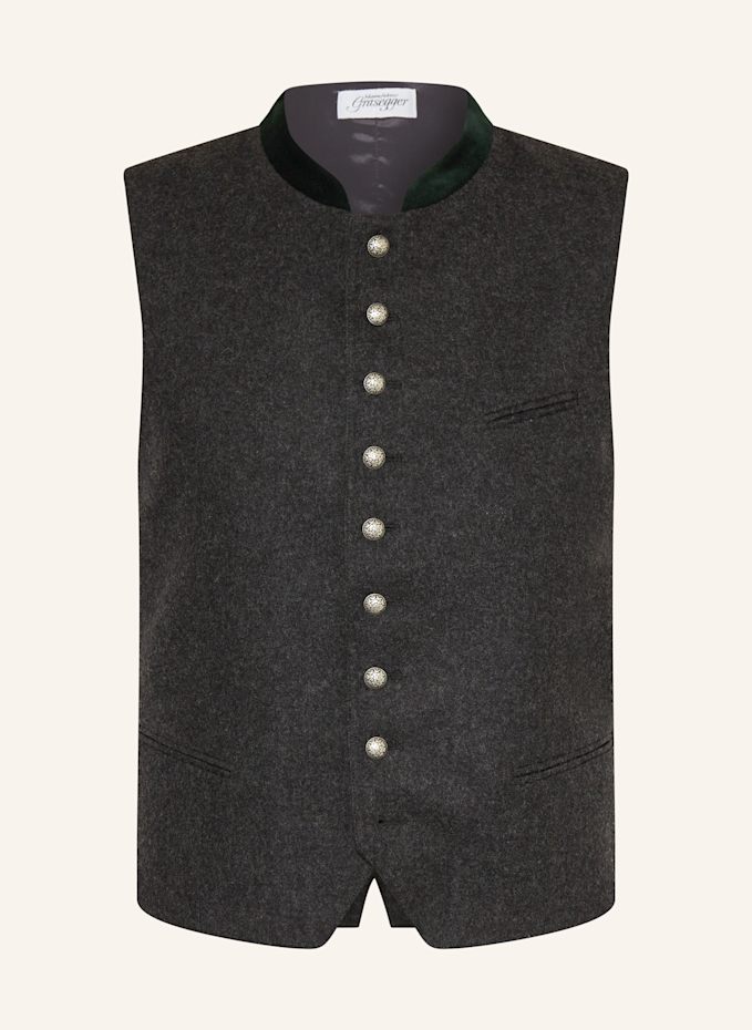 JCC Trachtenweste Aus Echtleder - Stilvolle Weste Mit Hosenträger-Knöpfen