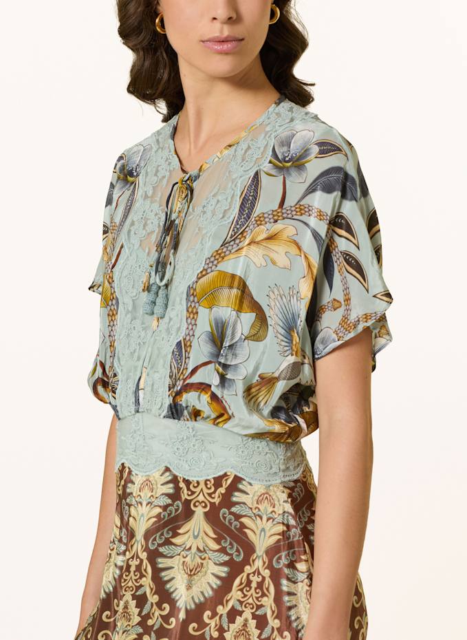 farm rio blue snake dress Blue Snake Garden Long Sleeve Mini Dress main image 0