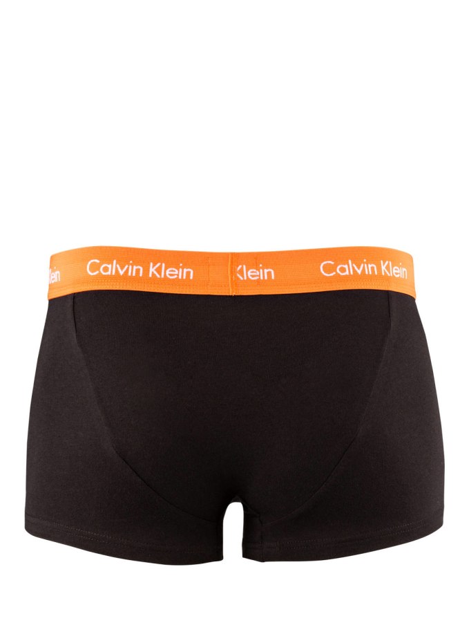 Boxer shorts Calvin Klein Cotton Stretch Low Rise Trunk 3 Pack Black/ Black  Heather/ Yellow/ Green