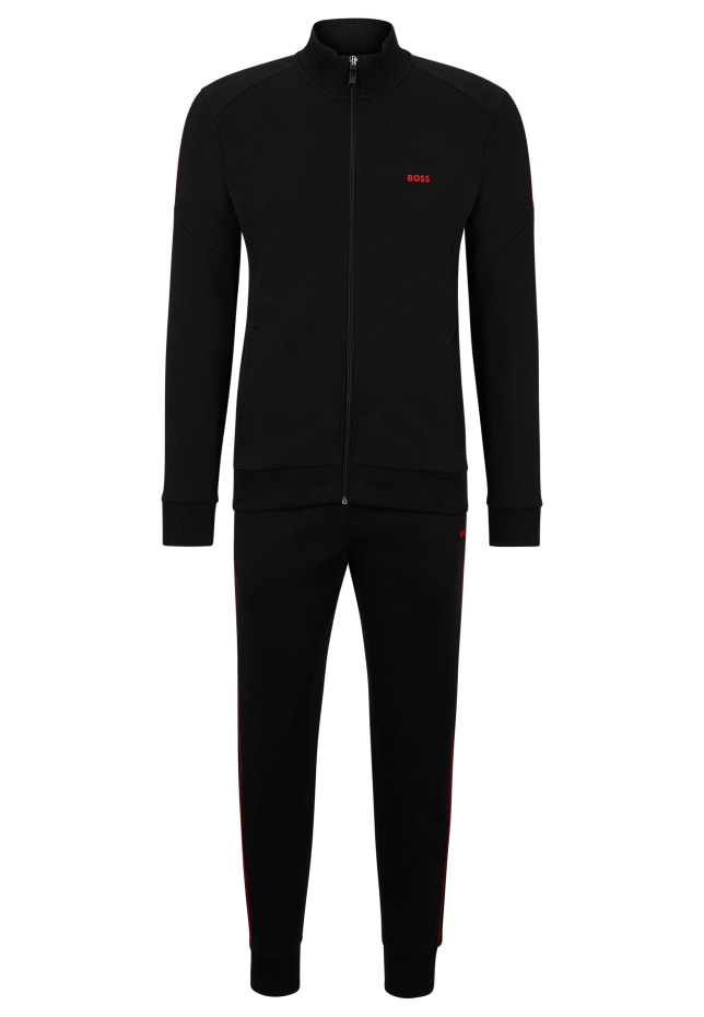 Hugo boss tracksuit black and best sale red