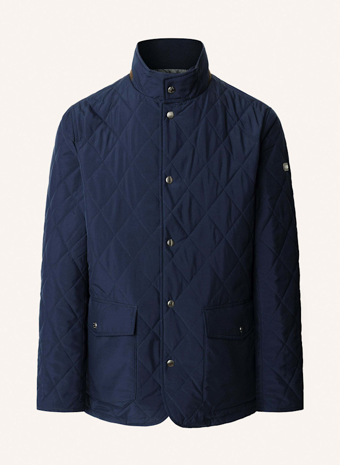 HACKETT LONDON Quilted jacket with facing in khaki