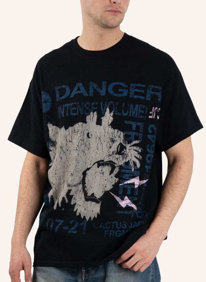 TRAVIS SCOTT T-Shirt CACTUS JACK X FRAGMENT DANGER BY BIBO in schwarz