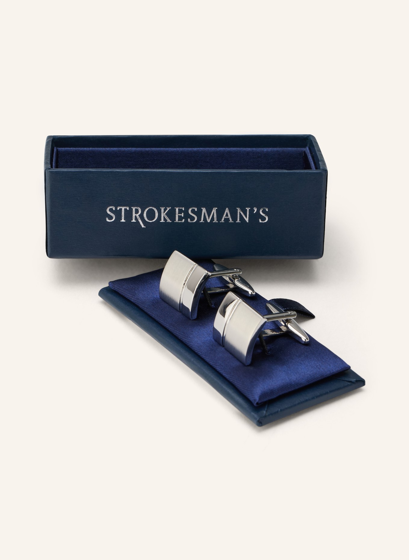 STROKESMAN'S Manchetknopen CHABROLLE met geschenkdoos: ZILVER