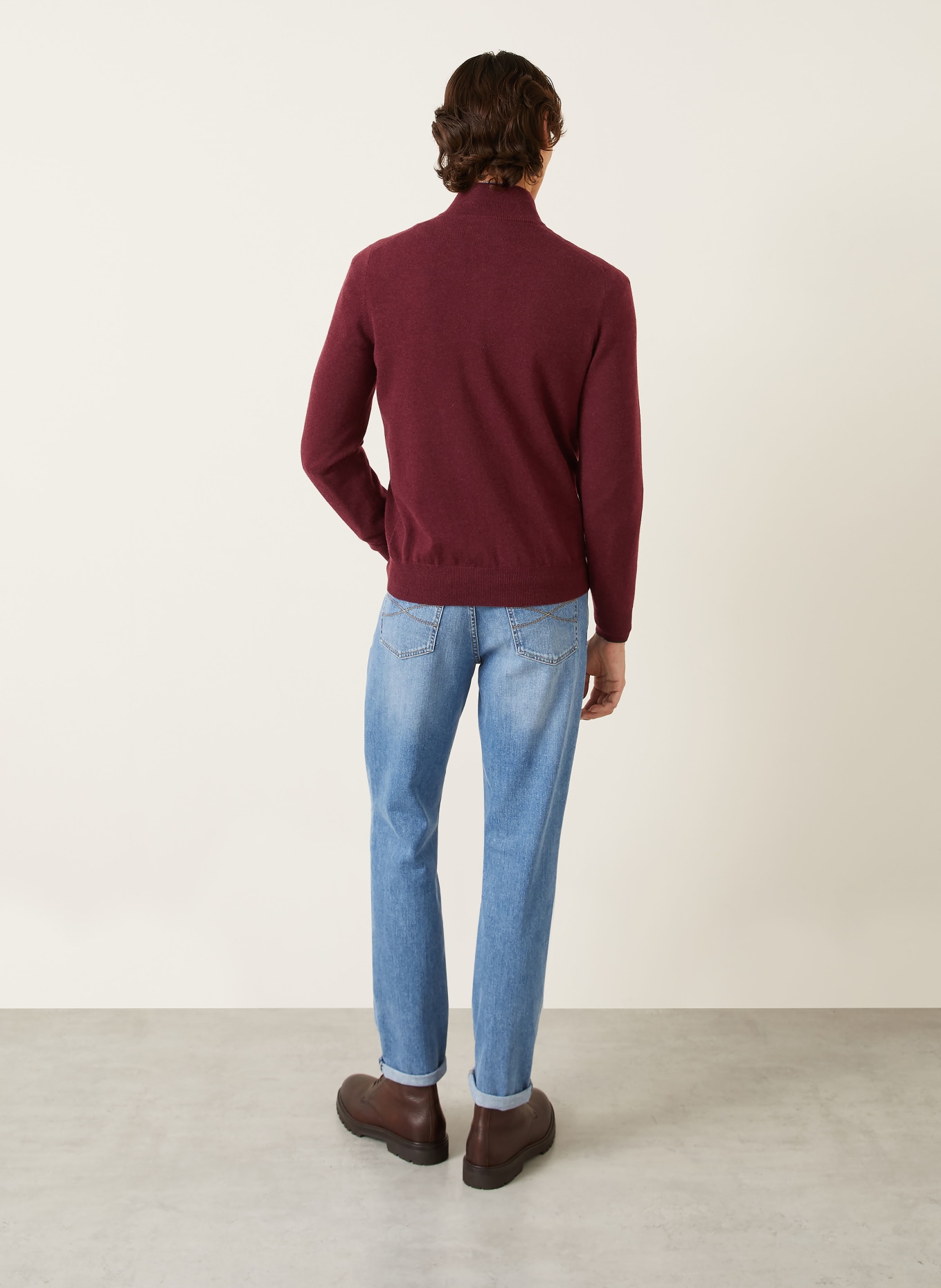 BRUNELLO CUCINELLI Cashmere-Troyer: DUNKELROT