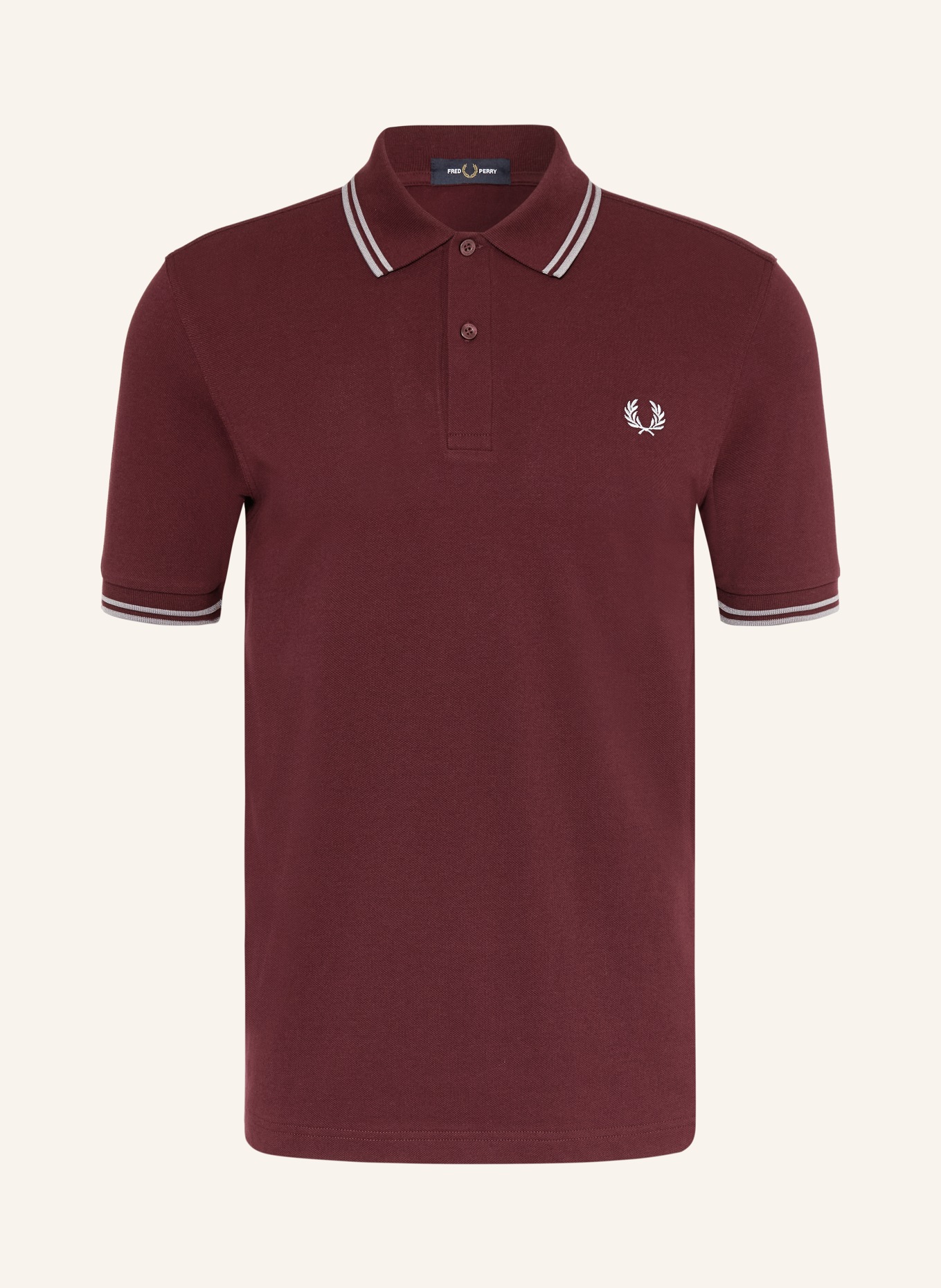 FRED PERRY Koszulka polo z pikowanym wzorem: CIEMNOCZERWONY