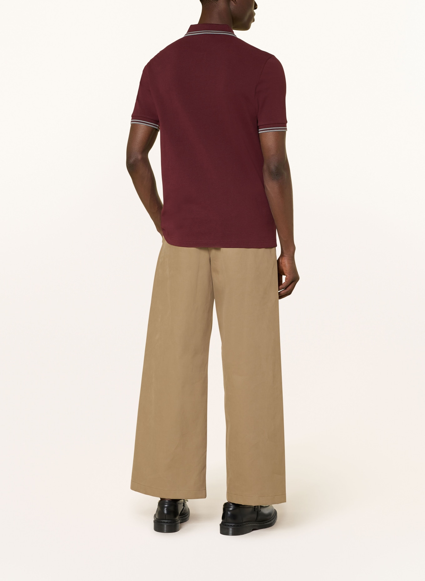 FRED PERRY Koszulka polo z pikowanym wzorem: CIEMNOCZERWONY