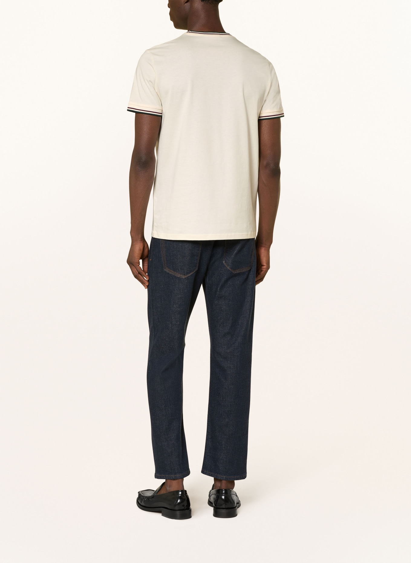 FRED PERRY T-Shirt: CREME / DUNKELROT / DUNKELGRÜN