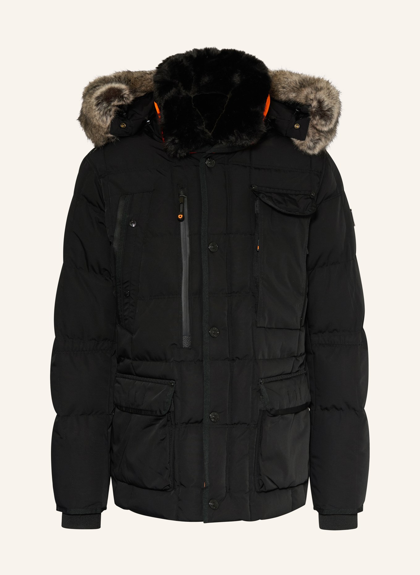 WELLENSTEYN Steppjacke MARVELLOUS mit Kunstpelz und SORONA® AURA-Isolierung: SCHWARZ