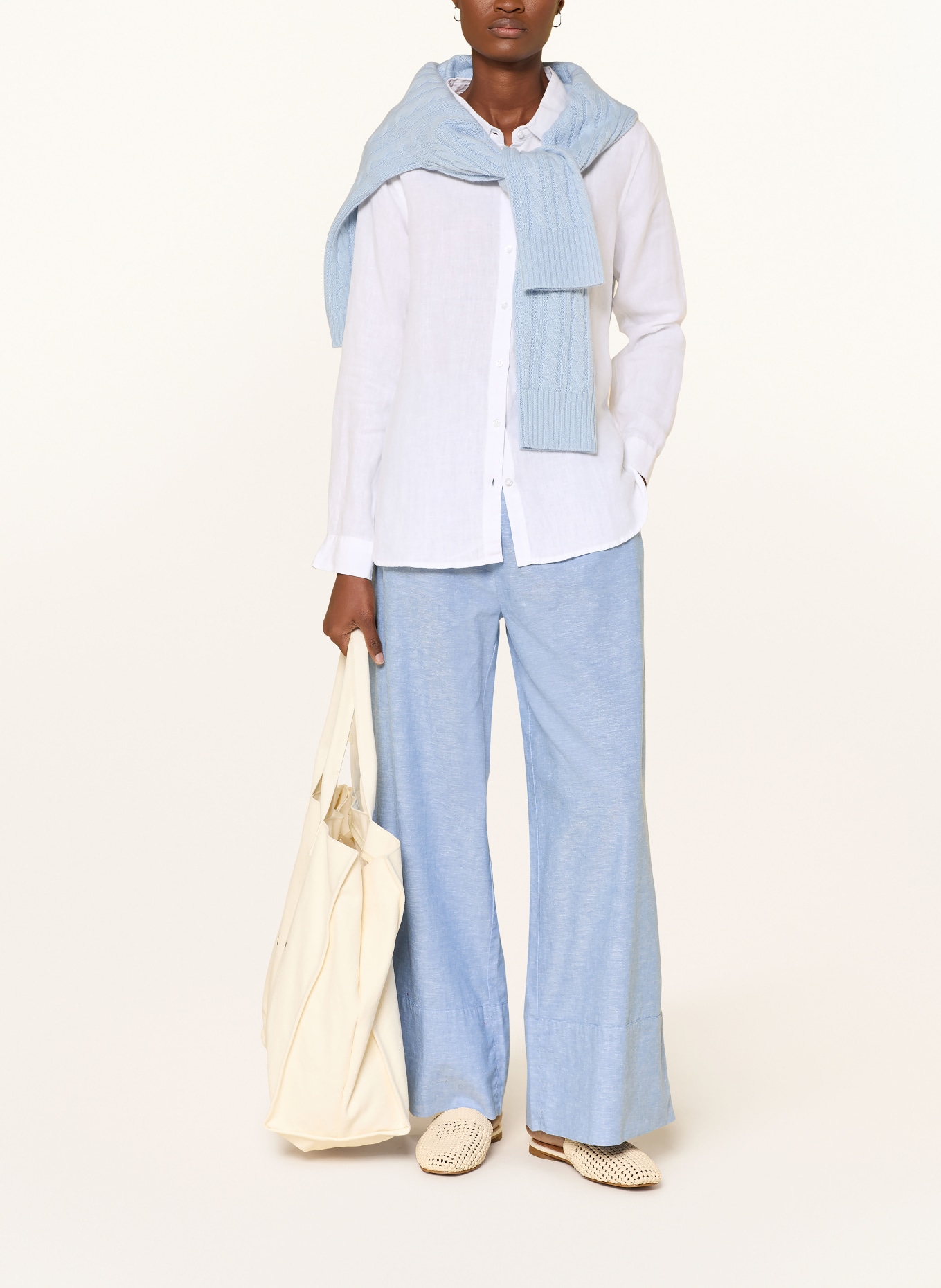 Barbour Lněná košile MARINE: BÍLÁ