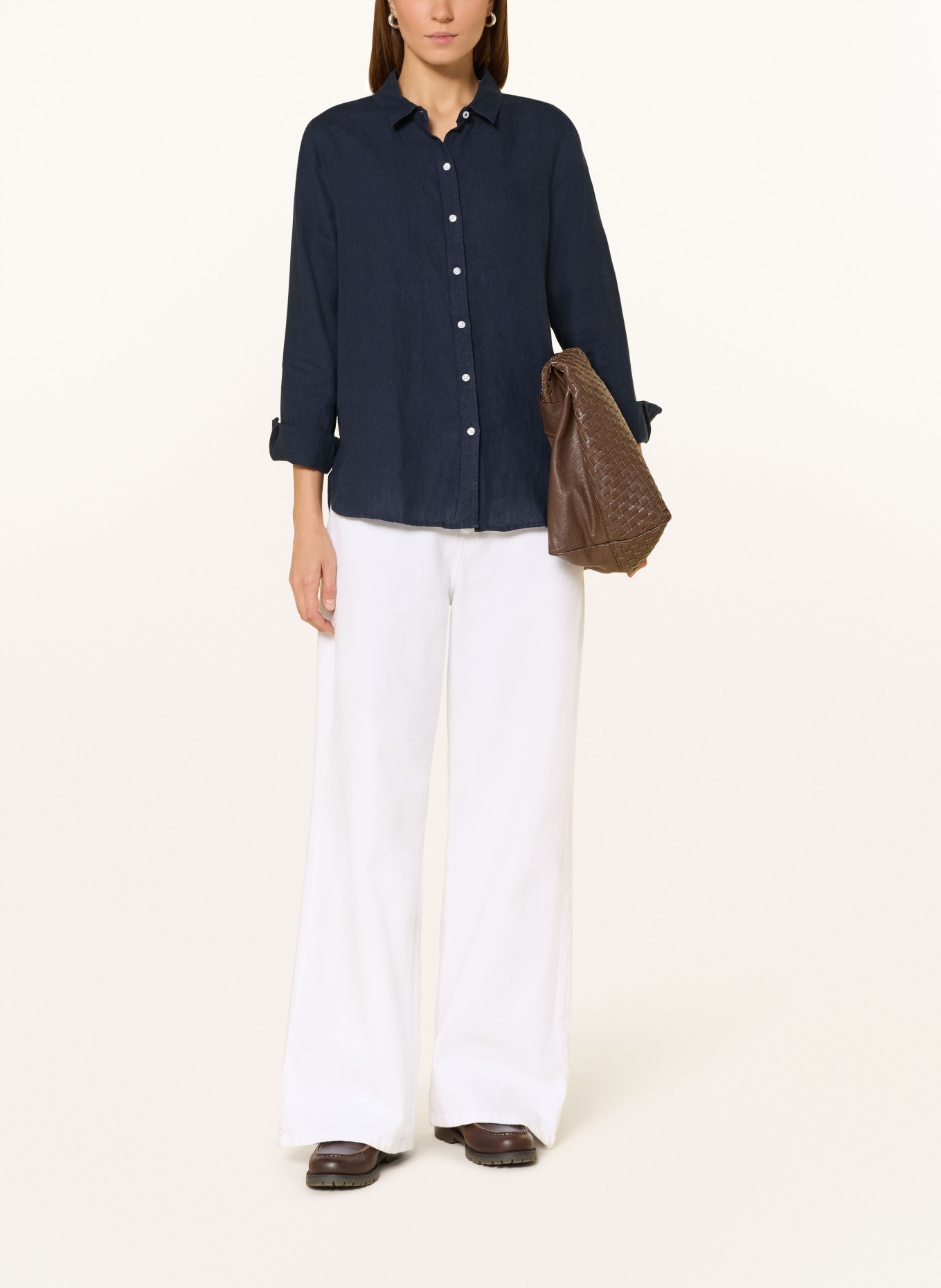 Barbour Lněná košile MARINE: TMAVĚ MODRÁ