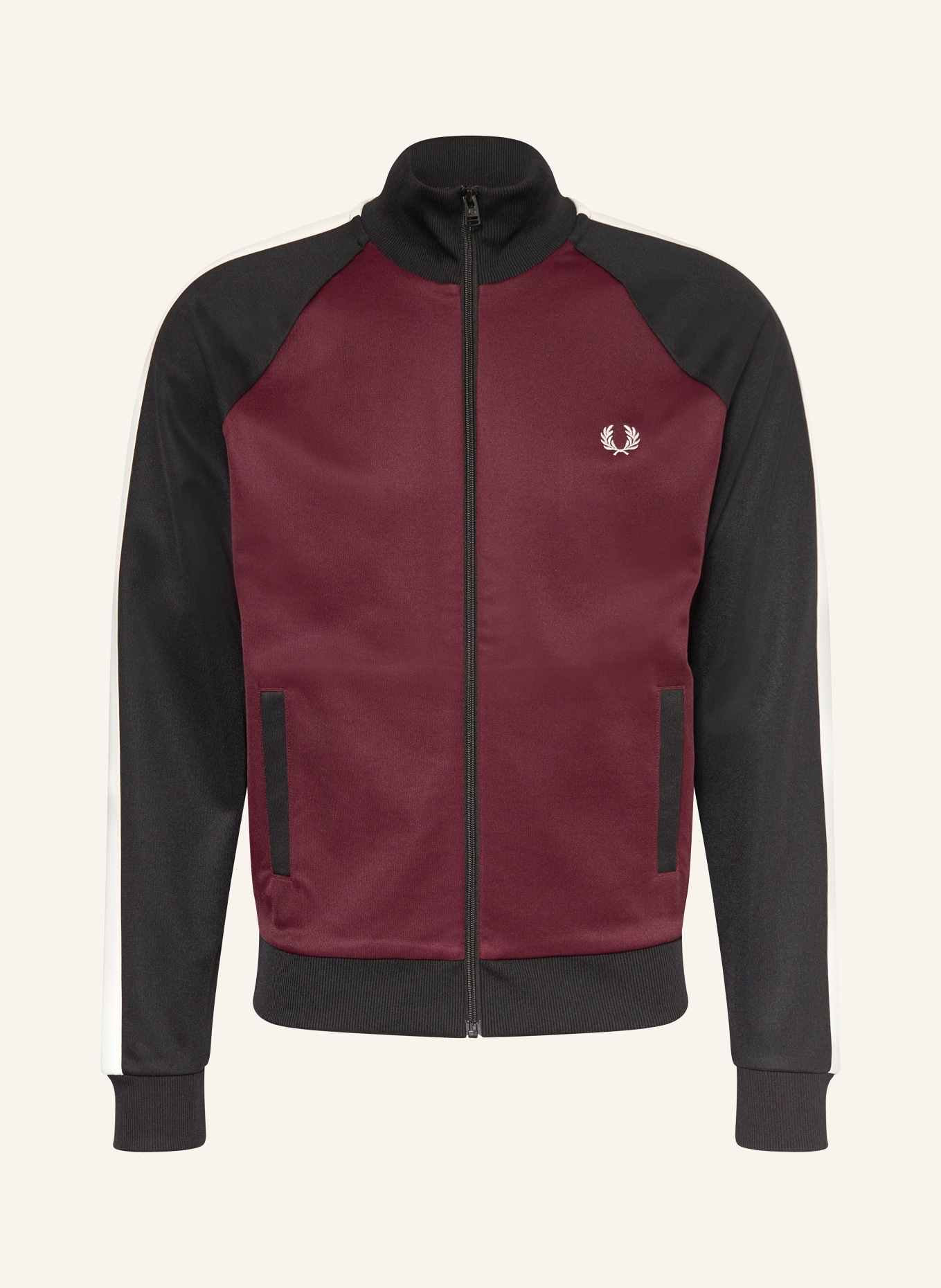 FRED PERRY sweatshirt: DARK RED / WHITE / BLACK