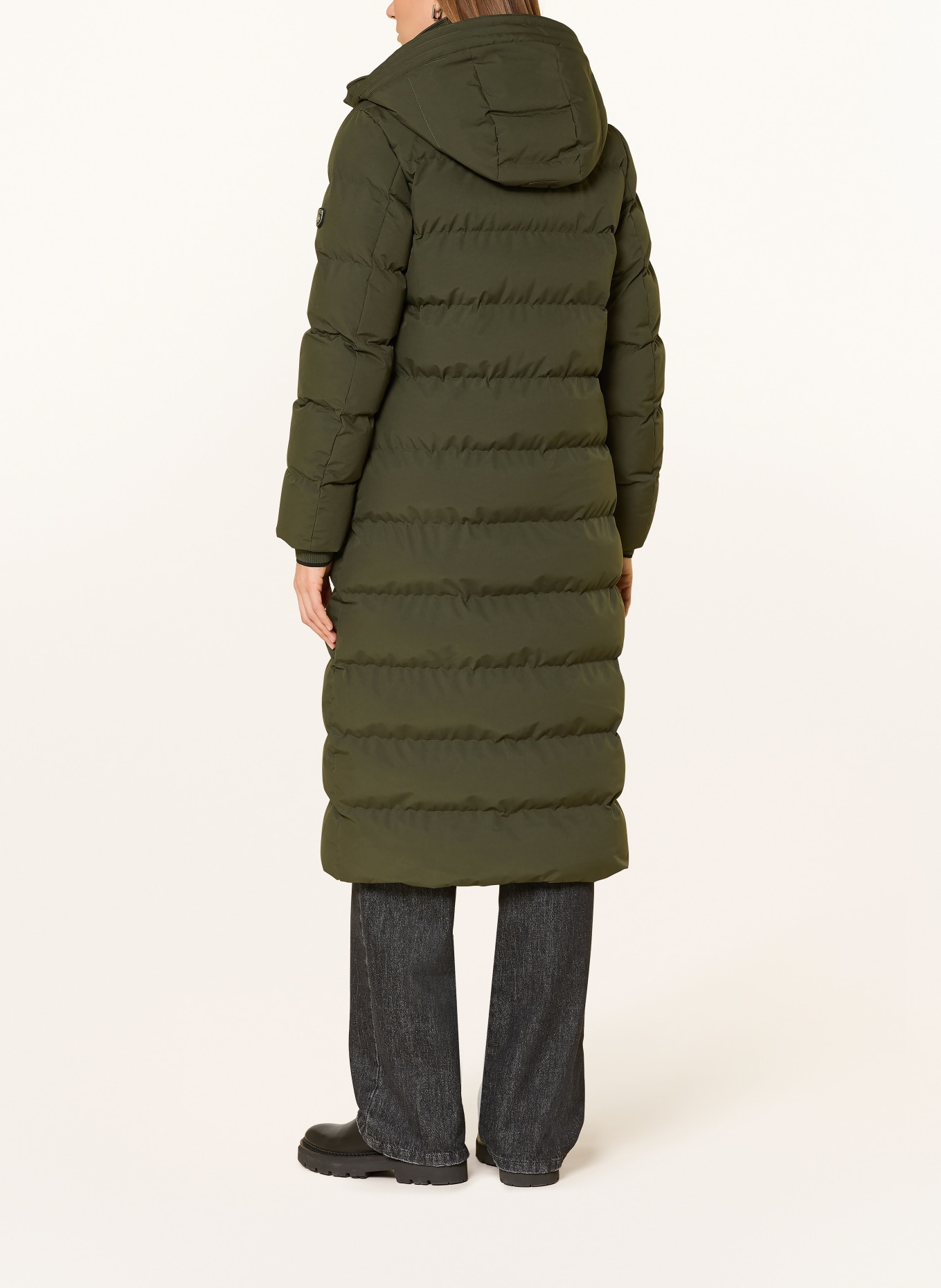 WELLENSTEYN Steppmantel GOLDMINE EXTRA LONG mit abnehmbarer Kapuze: DUNKELGRÜN