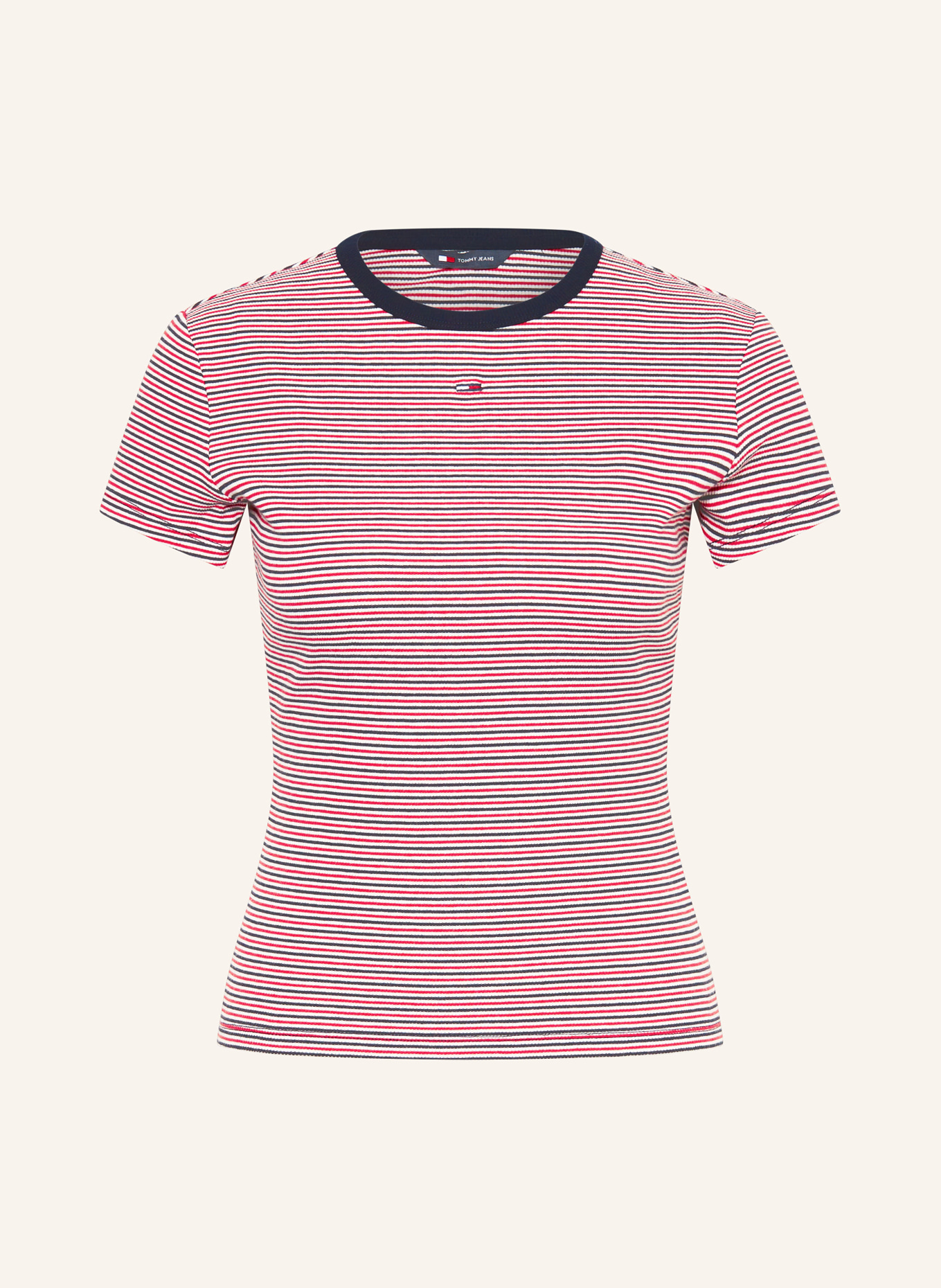 TOMMY JEANS T-Shirt: ROT / DUNKELBLAU / WEISS