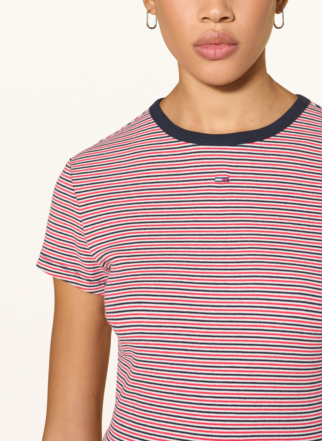 TOMMY JEANS T-Shirt: ROT / DUNKELBLAU / WEISS