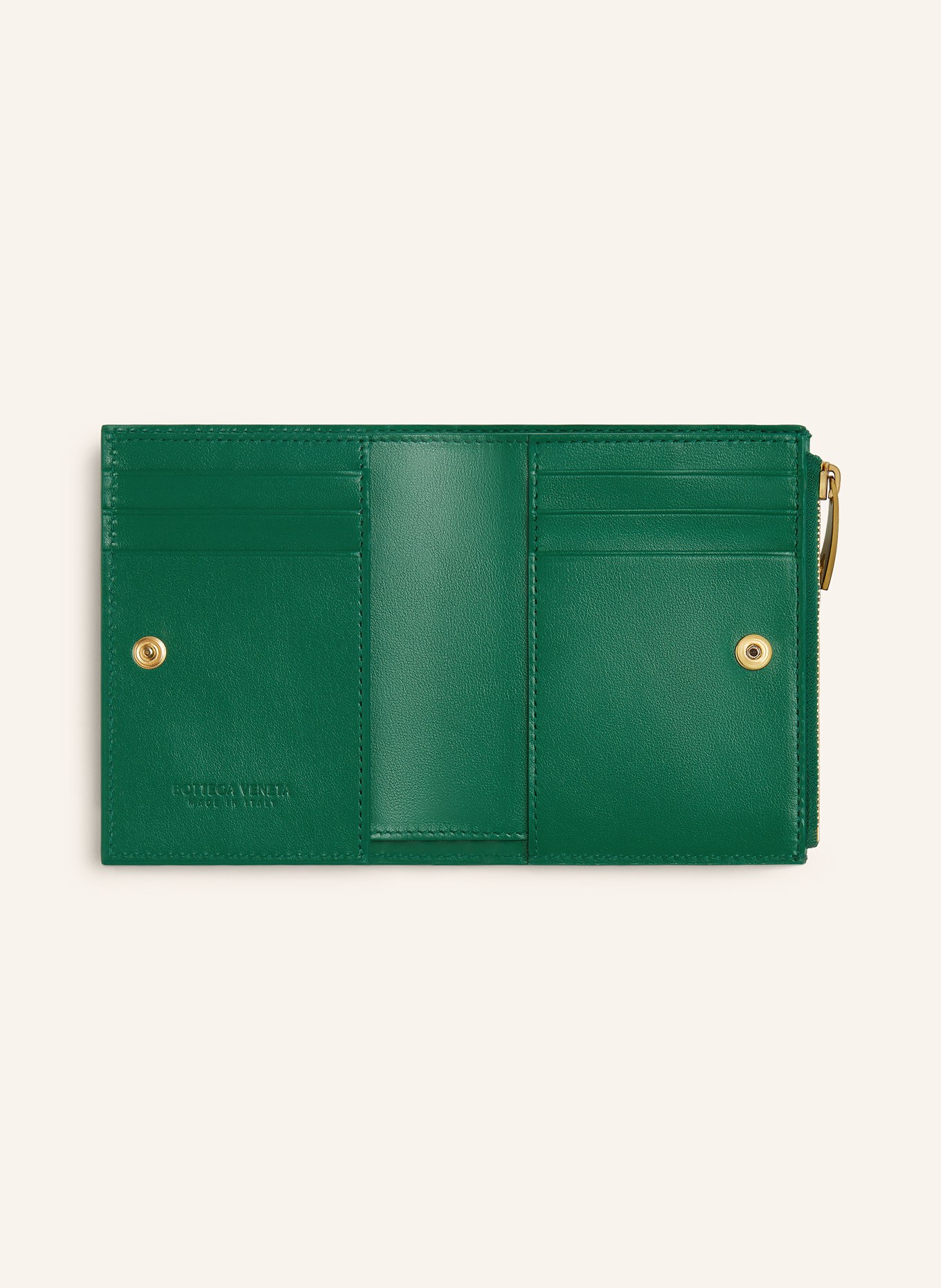 BOTTEGA VENETA Geldbörse INTRECCIATO SMALL: JUNGLE/GOLD