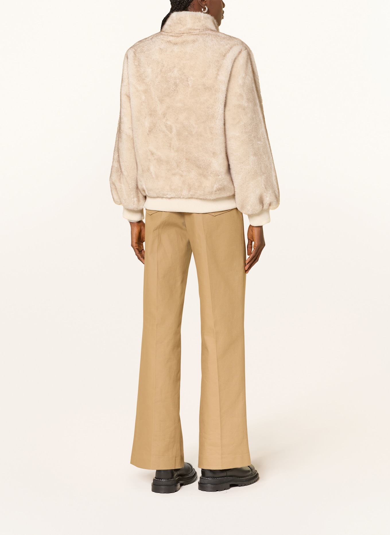 SANDRO Kunstpelz-Jacke: BEIGE