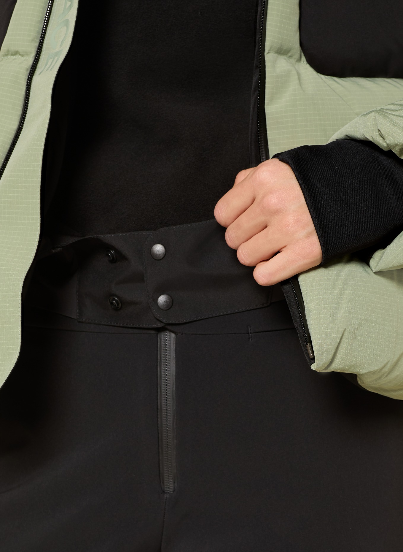 THE NORTH FACE Daunen-Skijacke COLD SPELL: HELLGRÜN / SCHWARZ