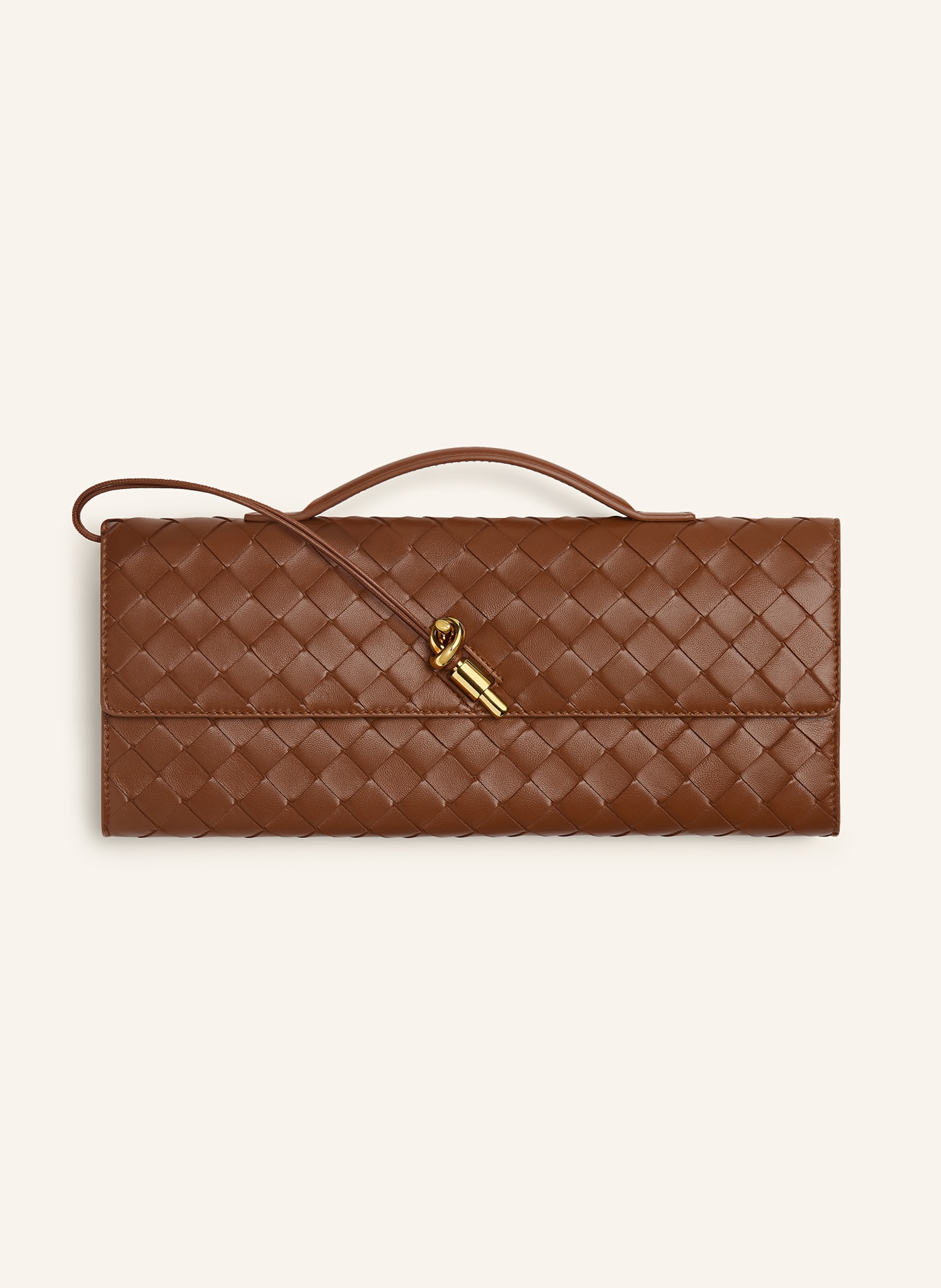BOTTEGA VENETA Clutch ANDIAMO: AMBER / MUSE BRASS