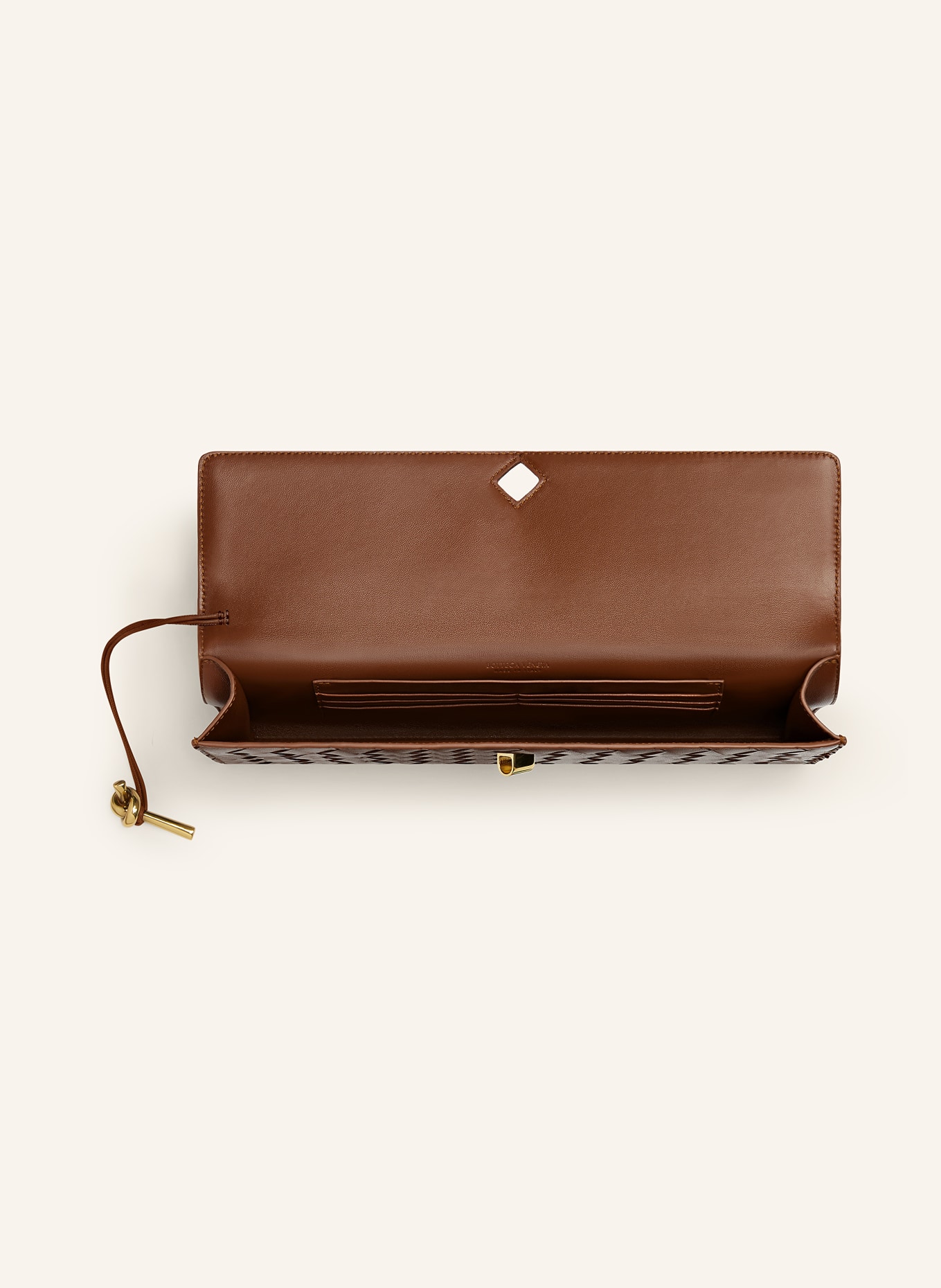 BOTTEGA VENETA Clutch ANDIAMO: AMBER / MUSE BRASS