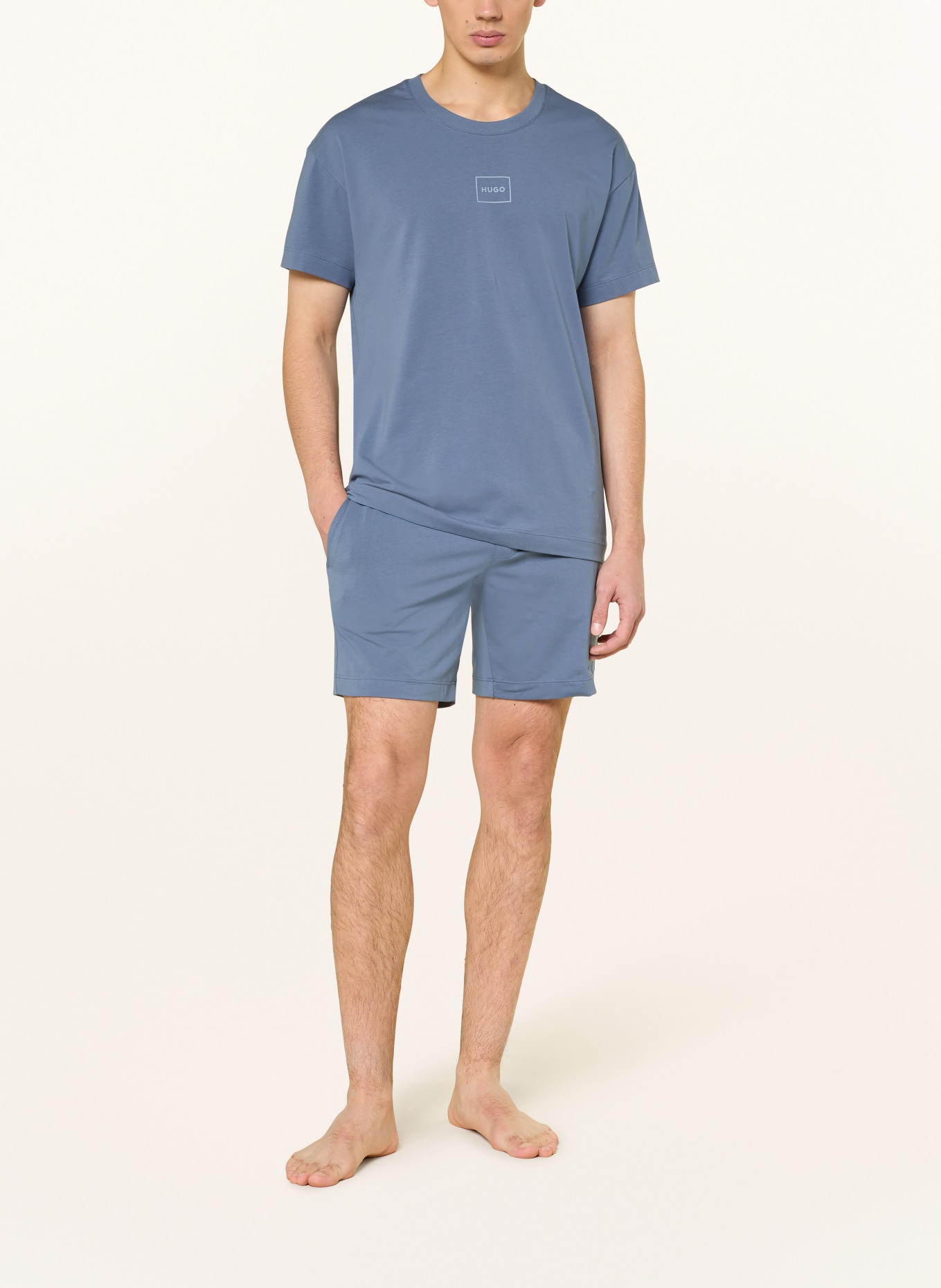 HUGO Schlafshirt LAZE: BLAUGRAU