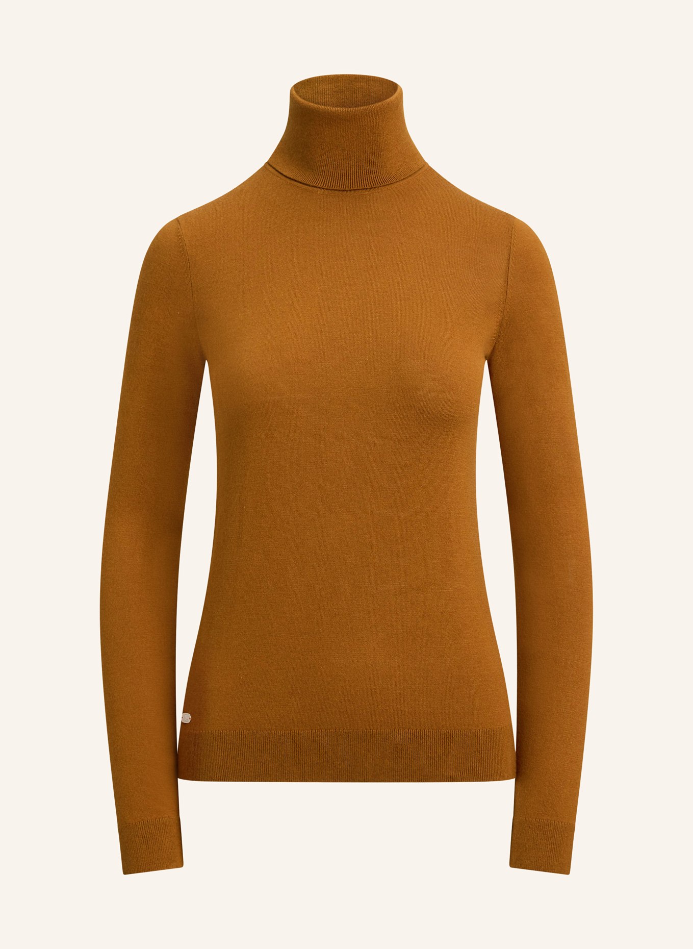 LAUREN RALPH LAUREN Rollkragenpullover mit Seide: COGNAC