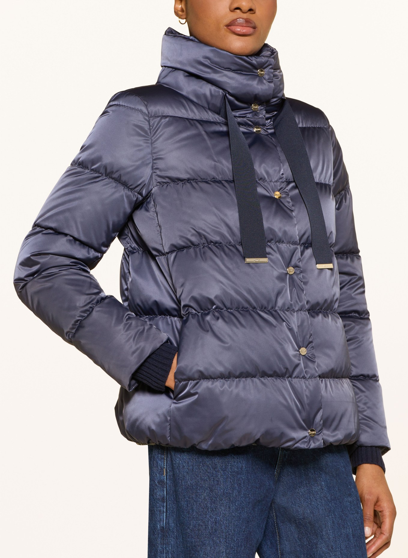 HERNO Daunenjacke: DUNKELBLAU / SILBER