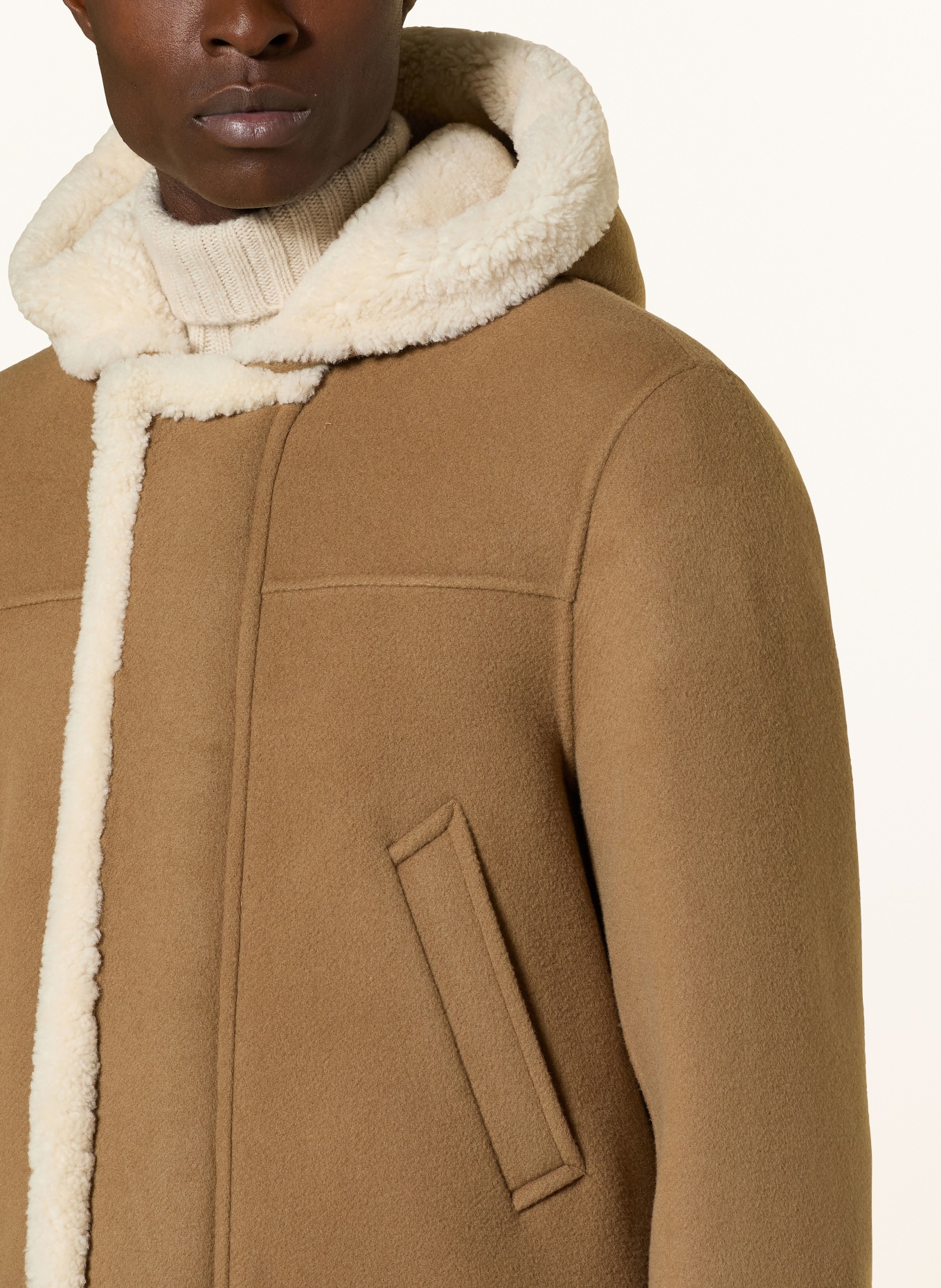 Mackage Wollmantel ABRAHAM: CAMEL / CREME