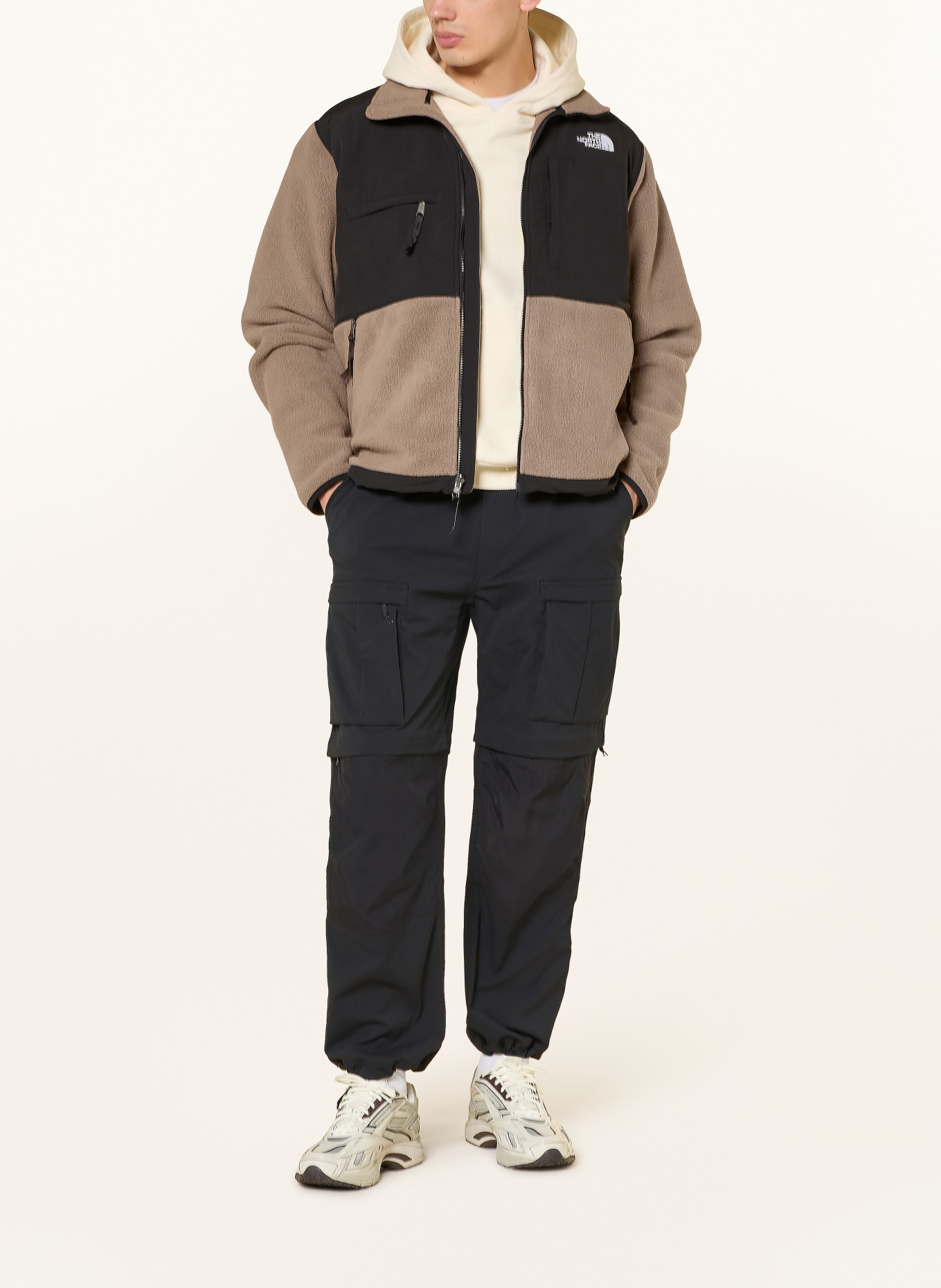THE NORTH FACE Fleecejacke DENALI im Materialmix: BEIGE / SCHWARZ