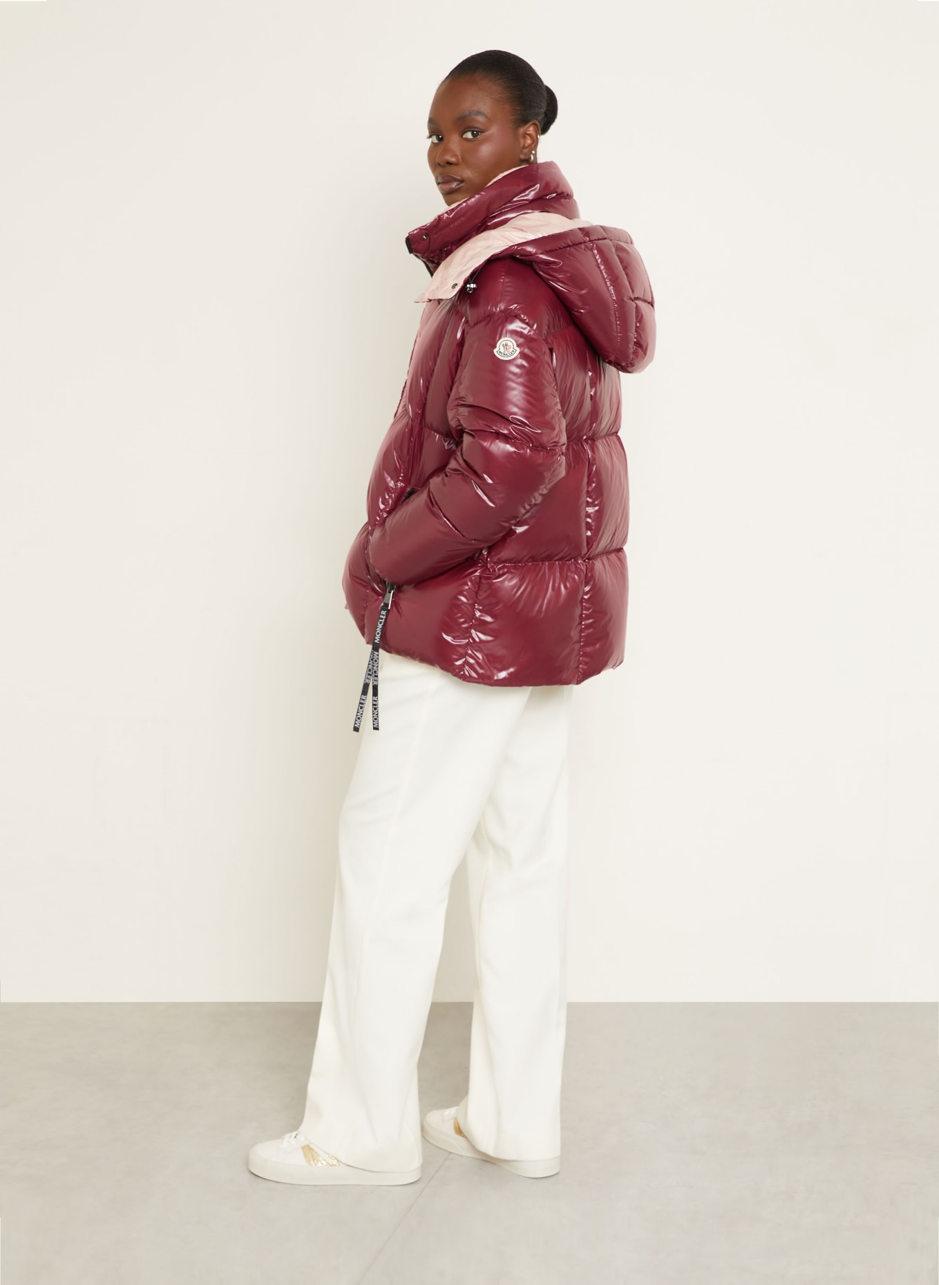 MONCLER Daunenjacke PARANA: DUNKELROT / HELLROSA