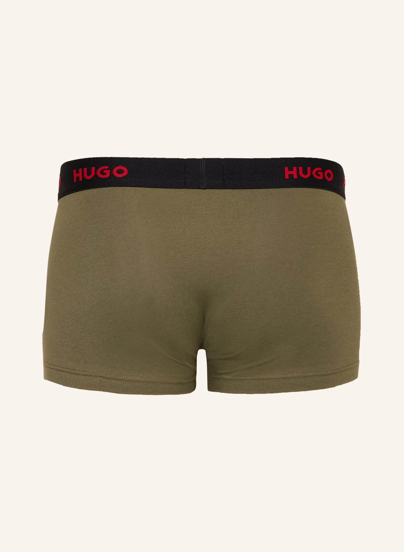 HUGO 3er-Pack Boxershorts: KHAKI / BLAUGRAU / SCHWARZ