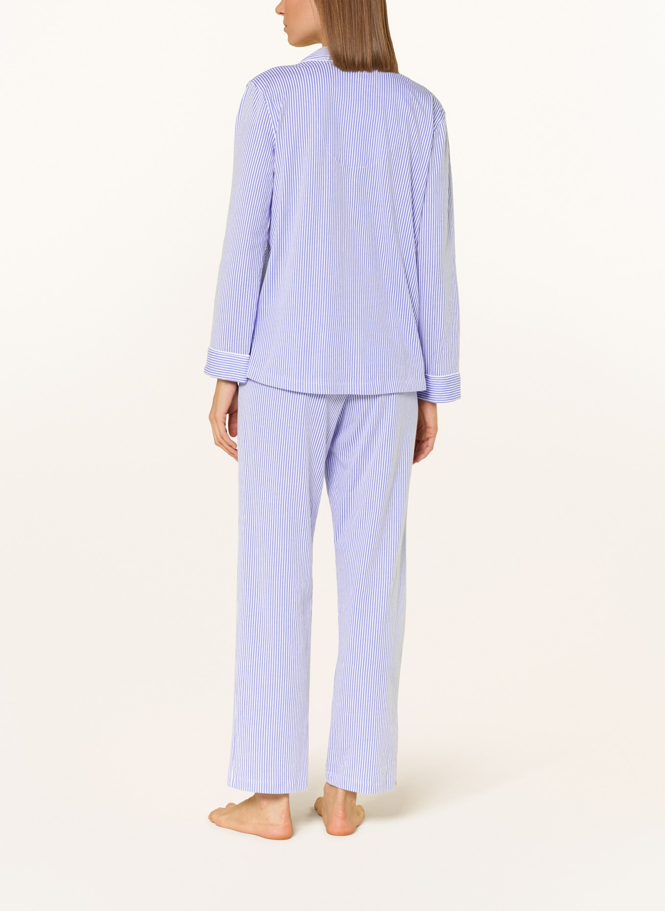 LAUREN RALPH LAUREN Schlafanzug: BLAU / WEISS