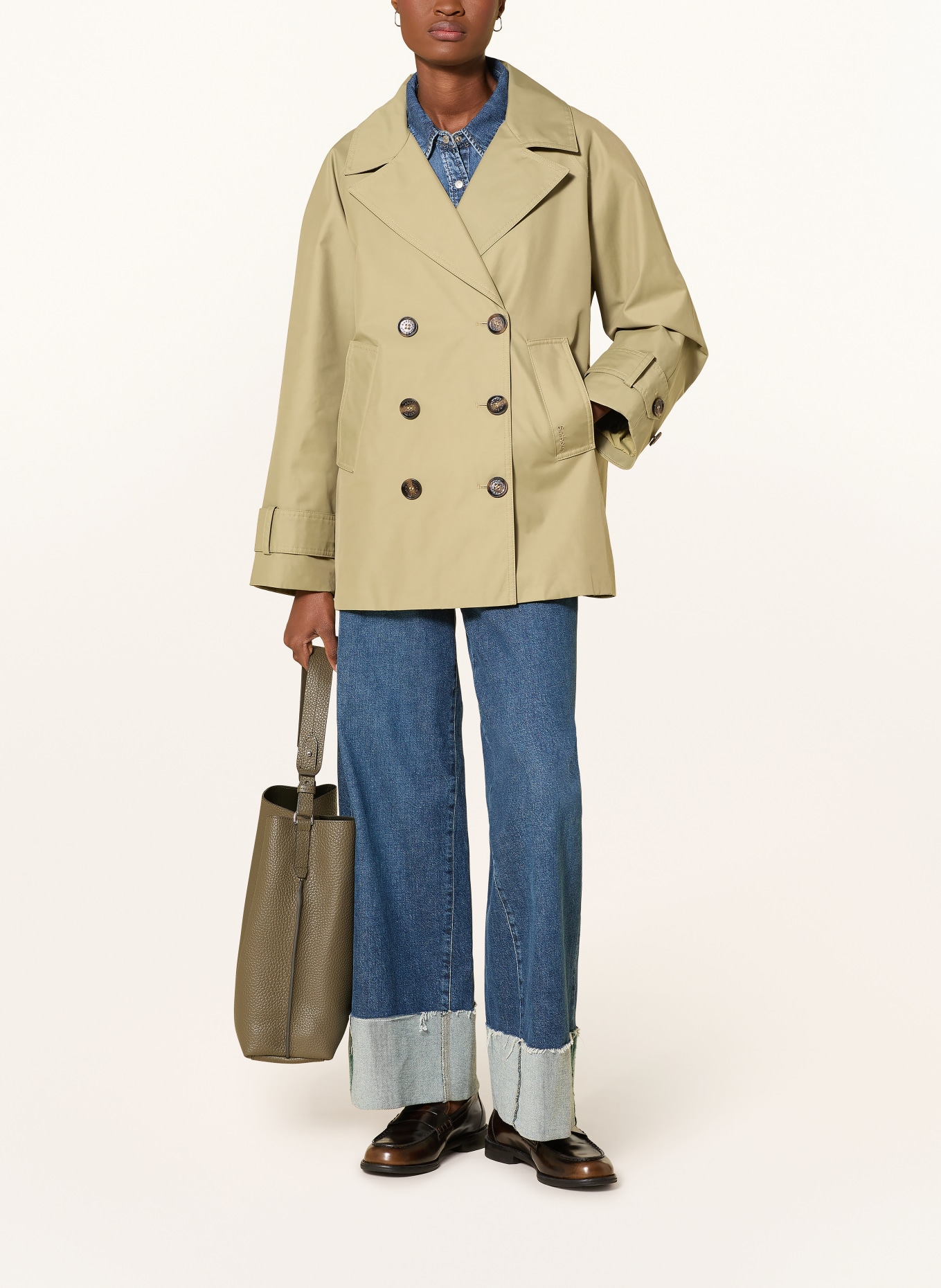 Barbour Cabanjacke MAISY: OLIV / HELLBRAUN / DUNKELBRAUN