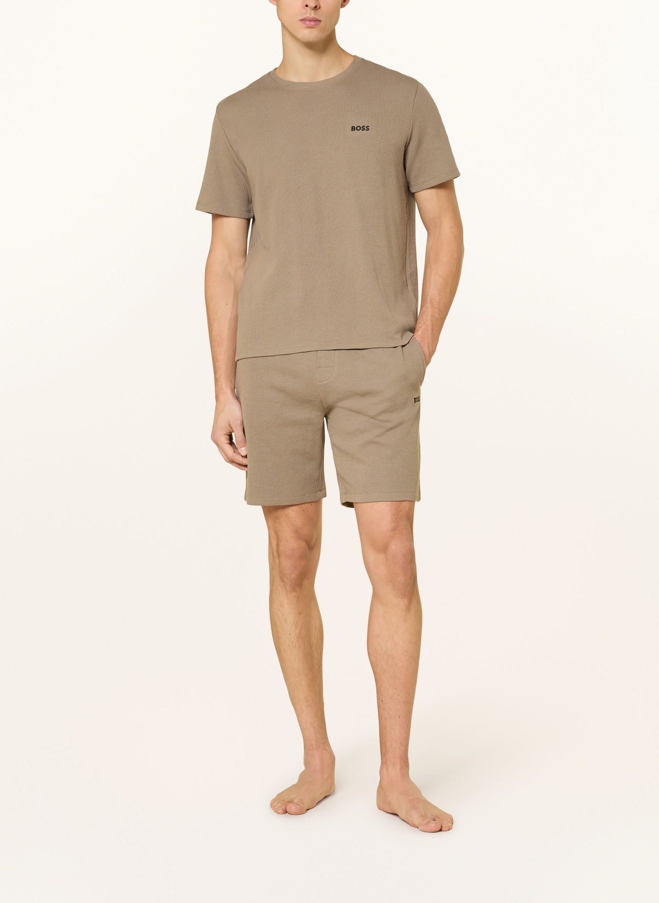 BOSS Schlafshorts: TAUPE