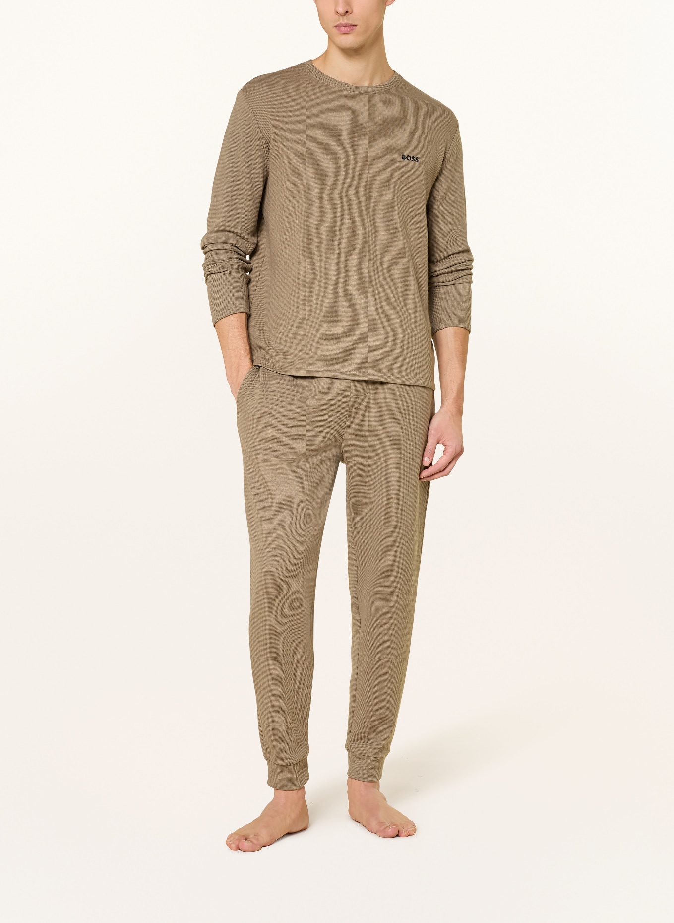 BOSS Schlafhose: TAUPE