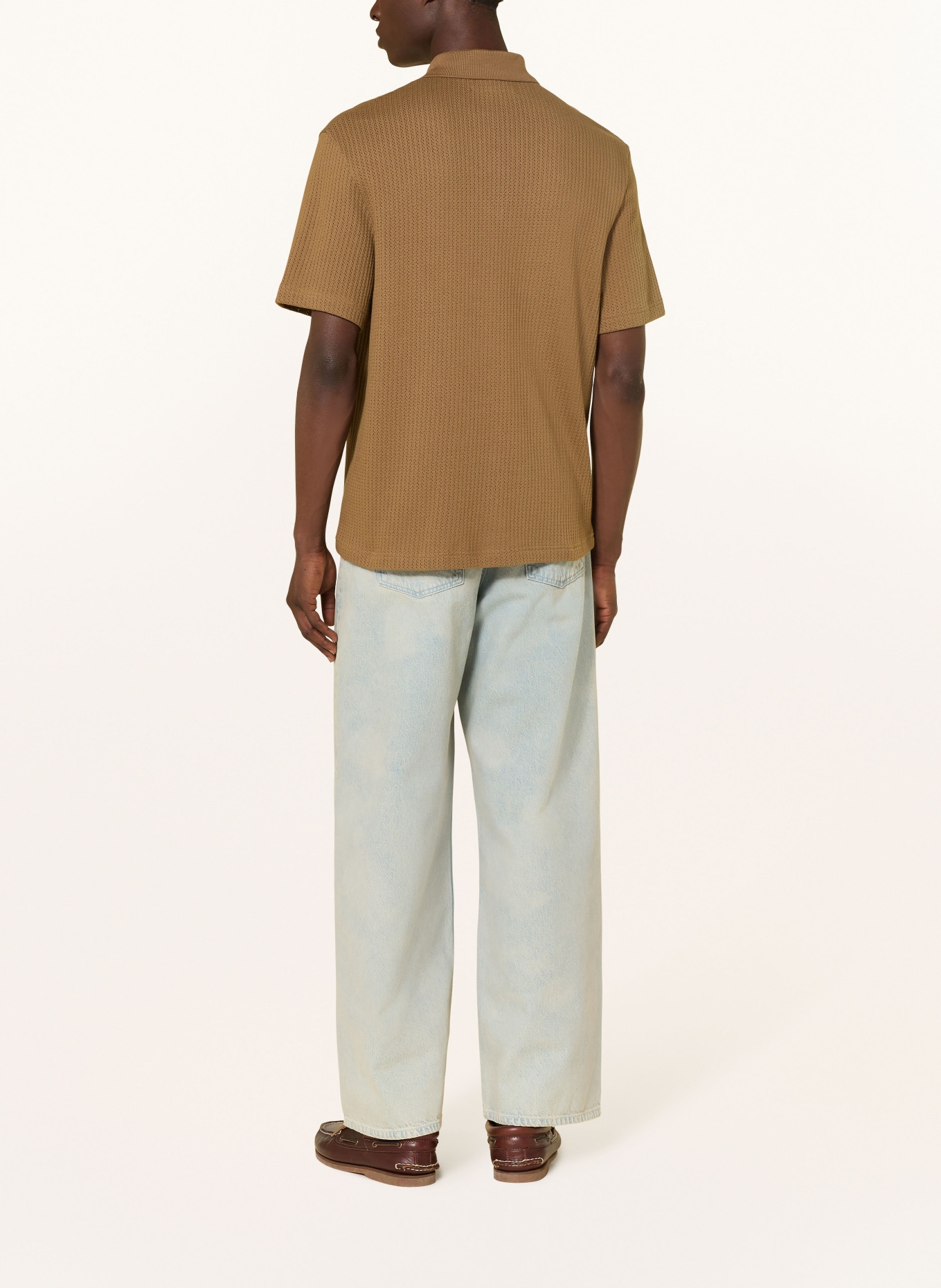 SAMSØE  SAMSØE Strick-Poloshirt SAJASE: COGNAC