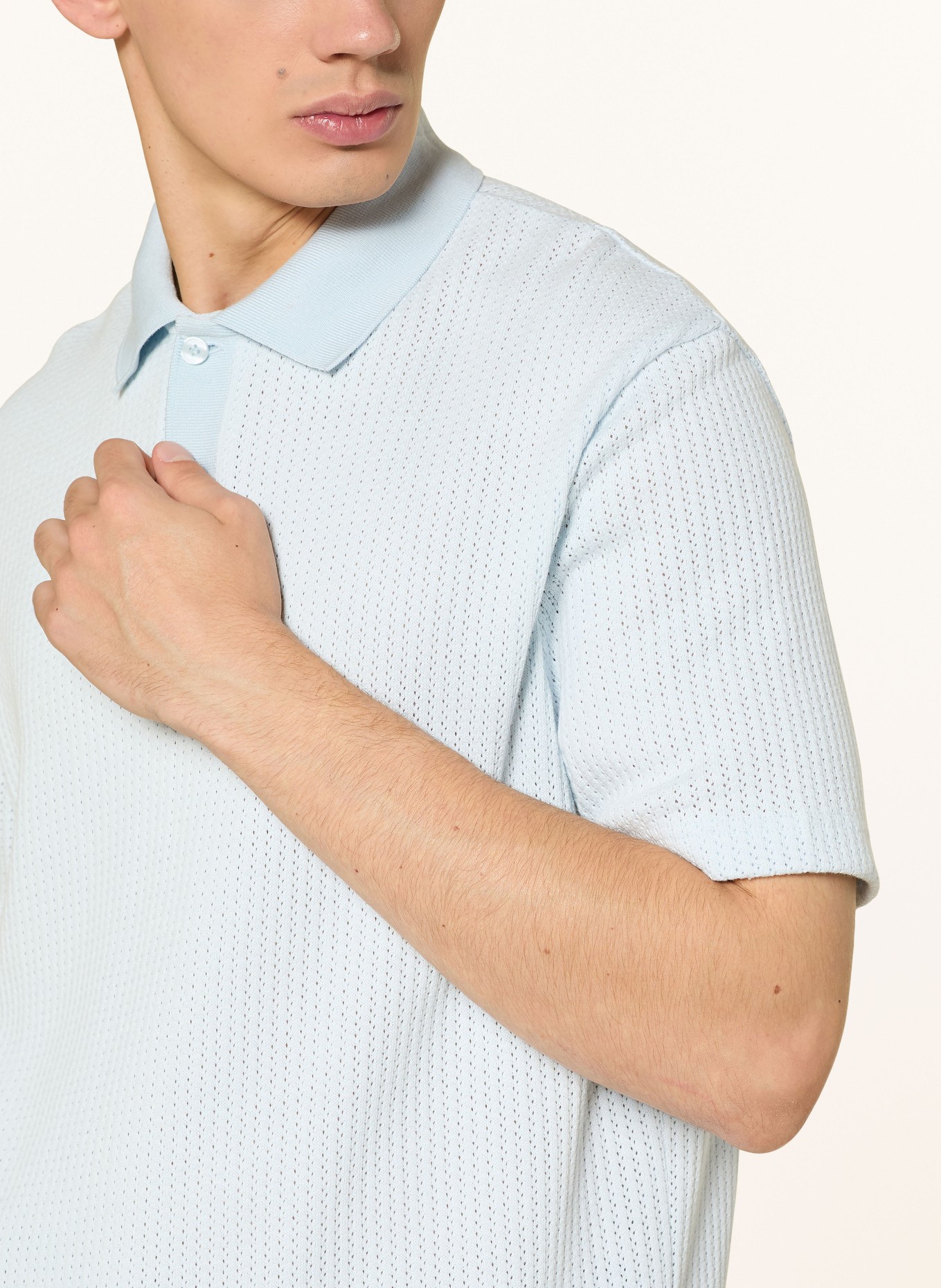 SAMSØE  SAMSØE Polo en maille SAJASE: BLEU CLAIR