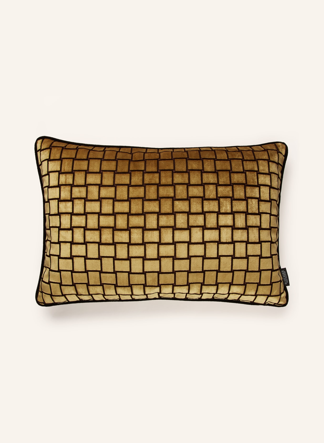 ROHLEDER Dekokissen MOONRAKER aus Samt: GELB / DUNKELBRAUN