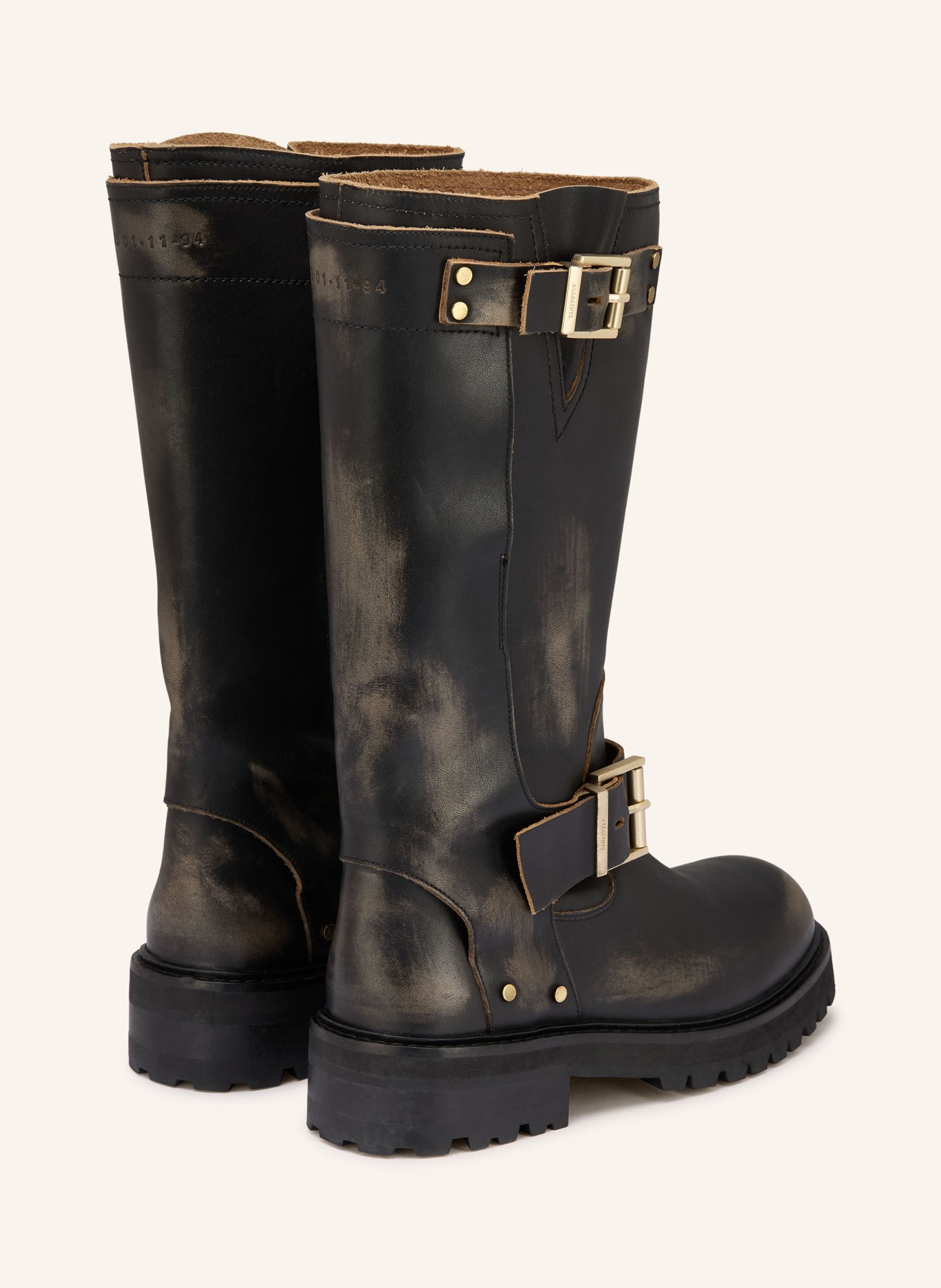 ALLSAINTS Bottes de motard TAY: MARRON FONCÉ