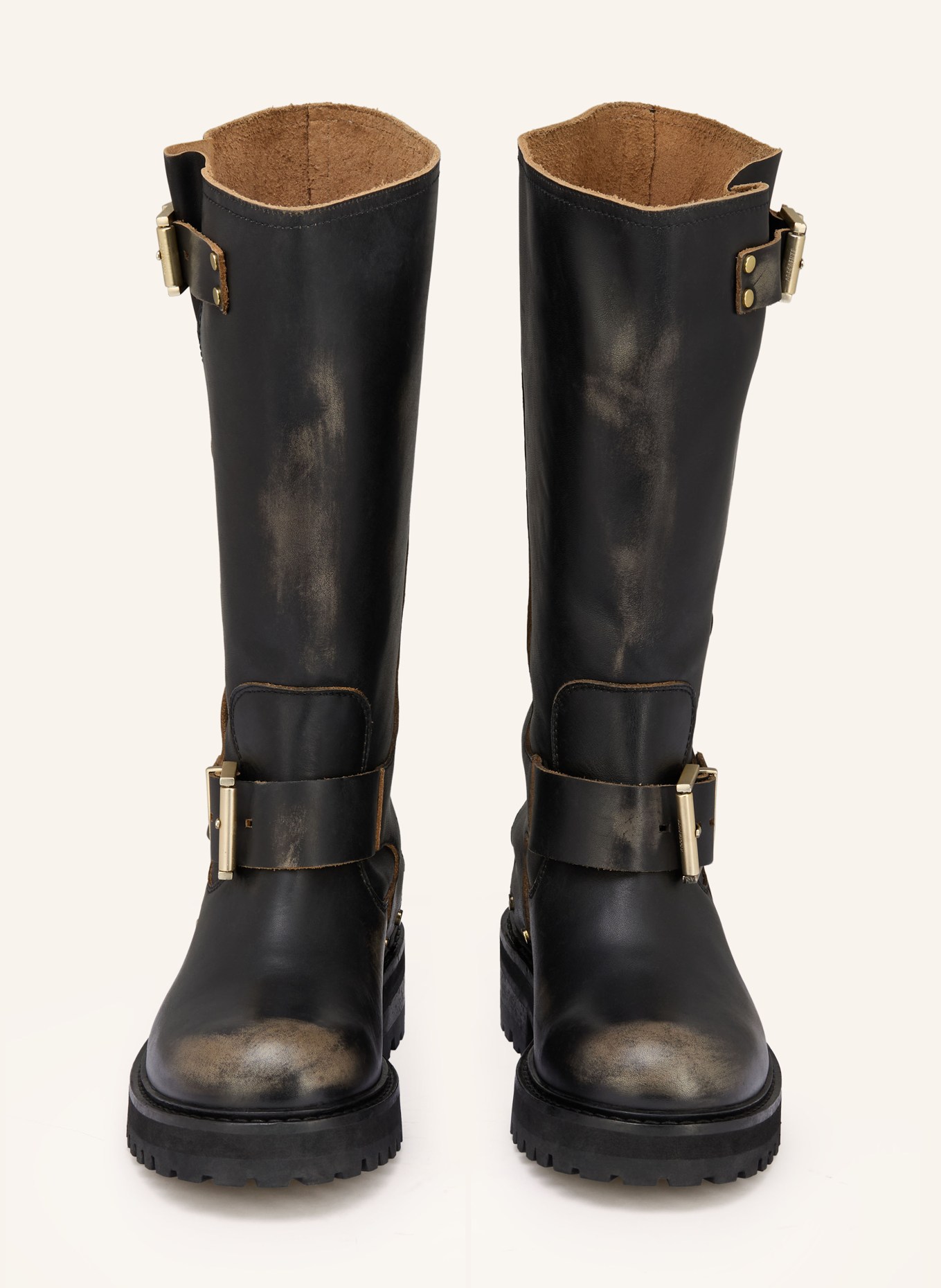 ALLSAINTS Bottes de motard TAY: MARRON FONCÉ