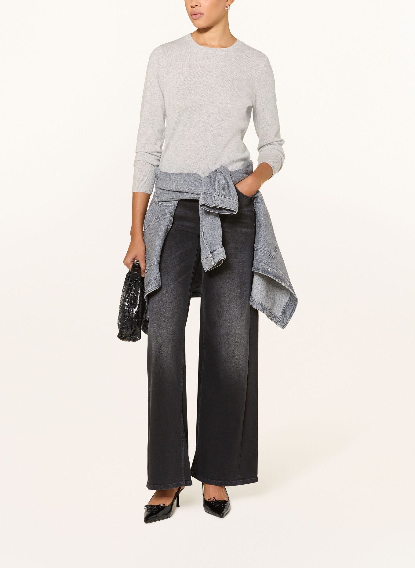 FROM FUTURE Cashmere-Pullover: HELLGRAU