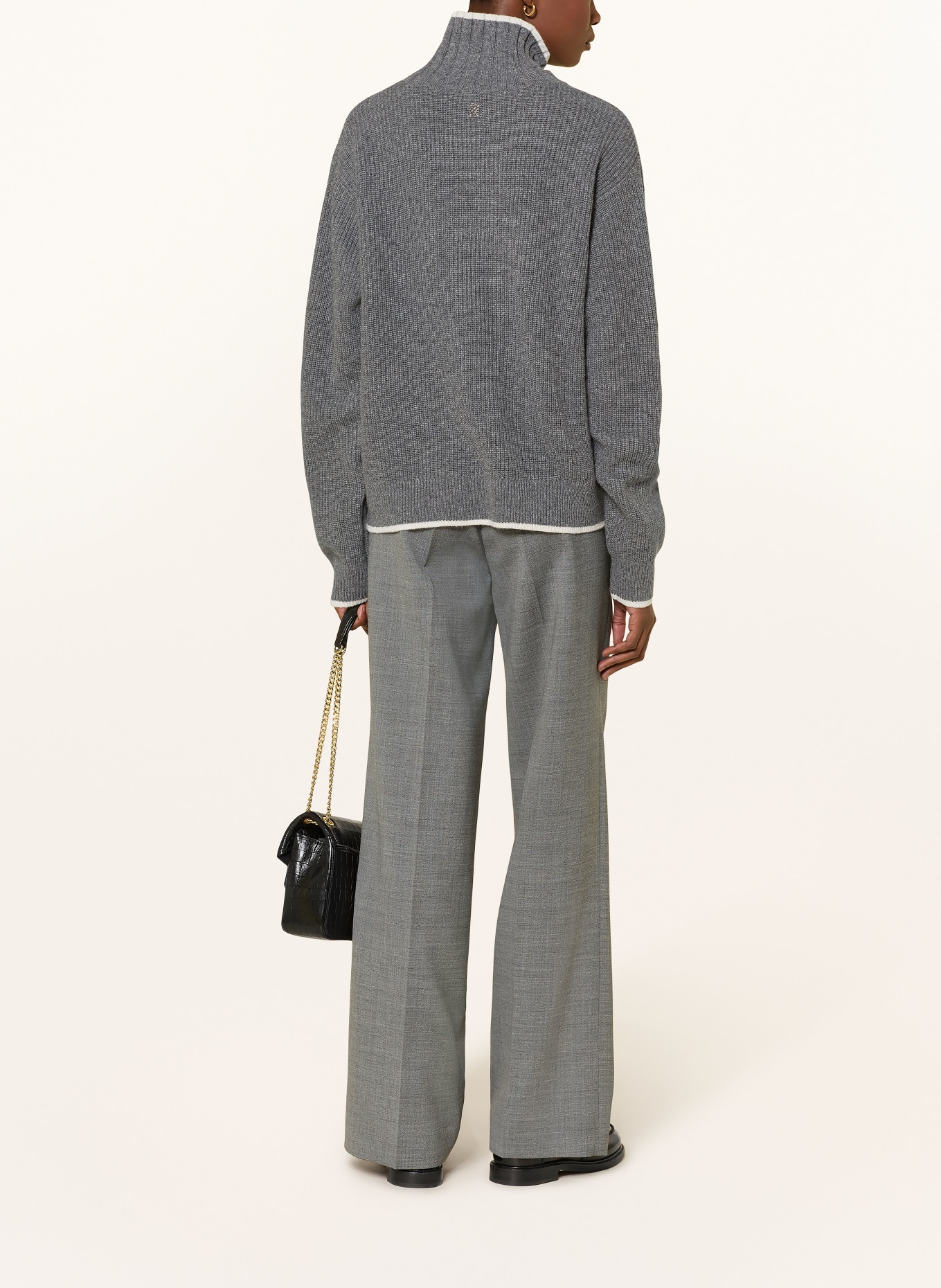 SANDRO Pullover: GRAU / ECRU