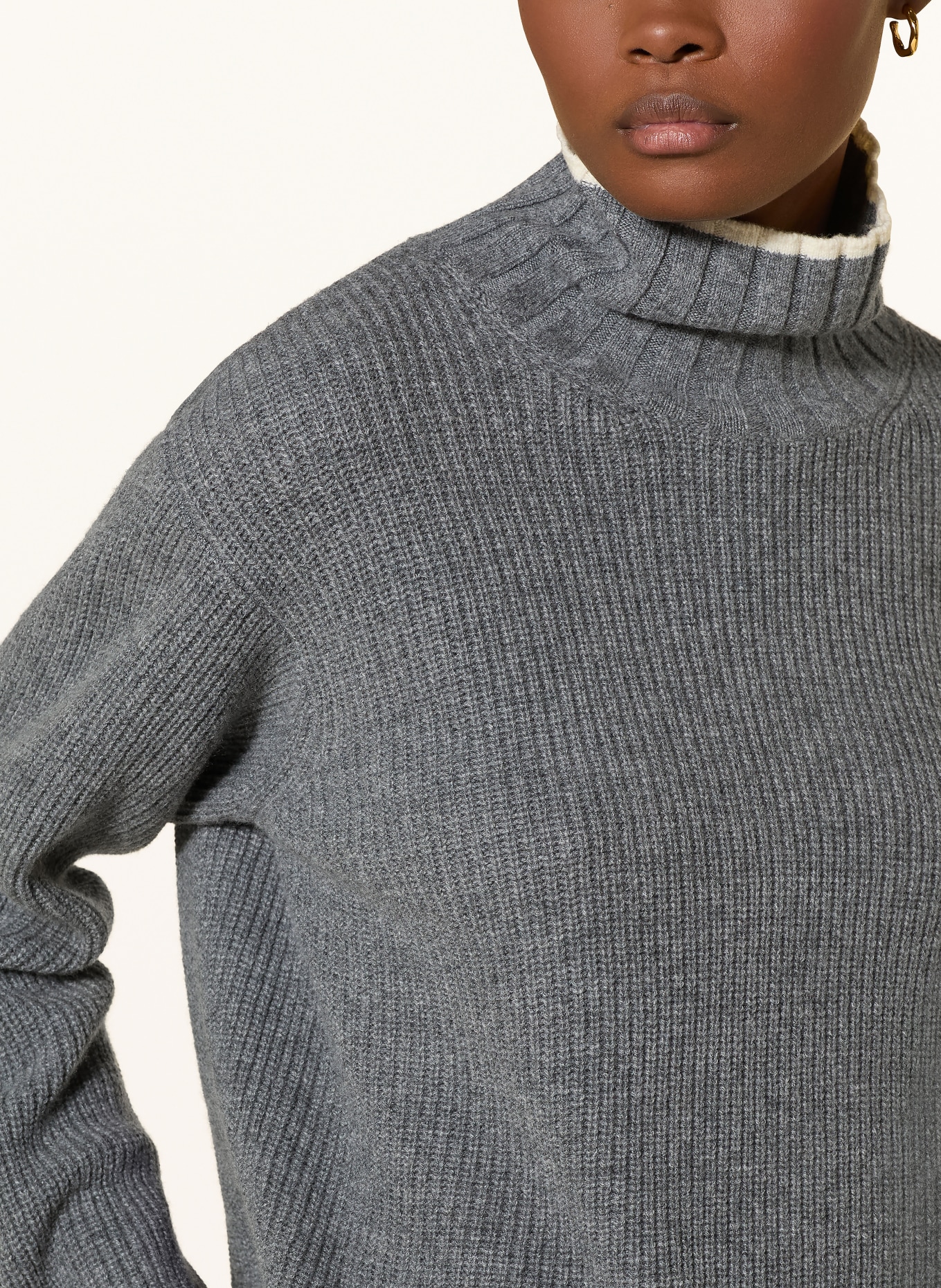SANDRO Pullover: GRAU / ECRU