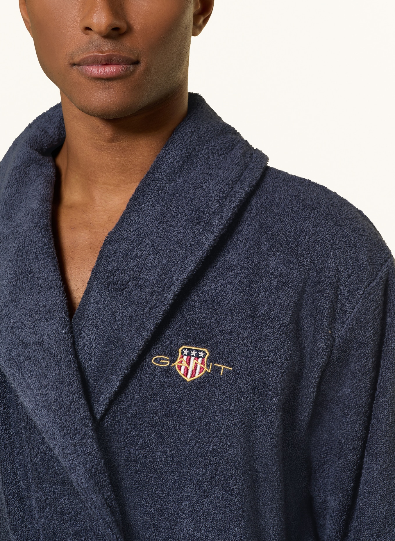 GANT HOME Unisex-Bademantel: DUNKELBLAU